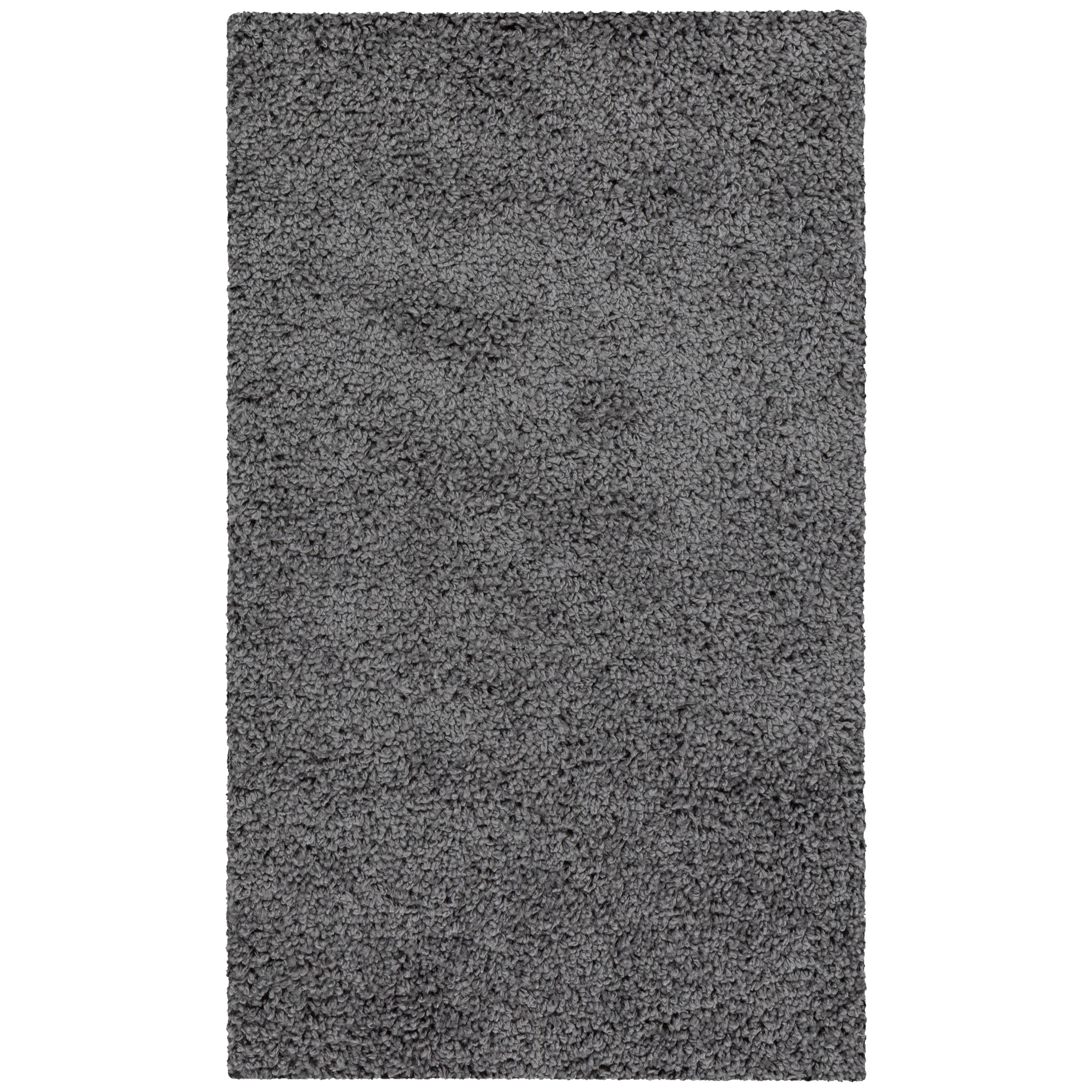 Mainstays Solid Casual Gray Shag Indoor Accent Rug, 2'6