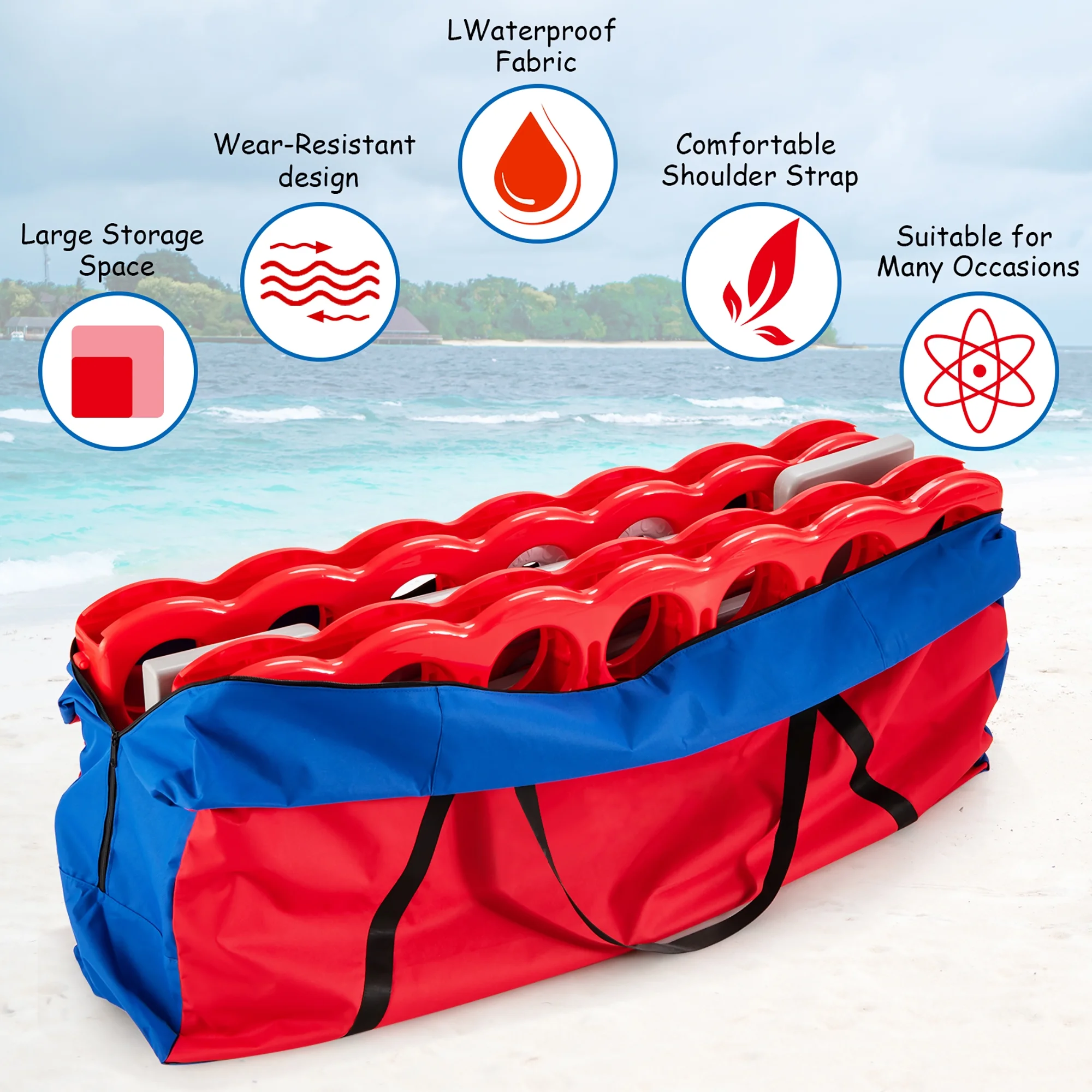 Giant 4 in A Row Jumbo 4-to-Score Game Set W/Storage Carrying Bag for Kids Adult(Red/Green) - Image 8