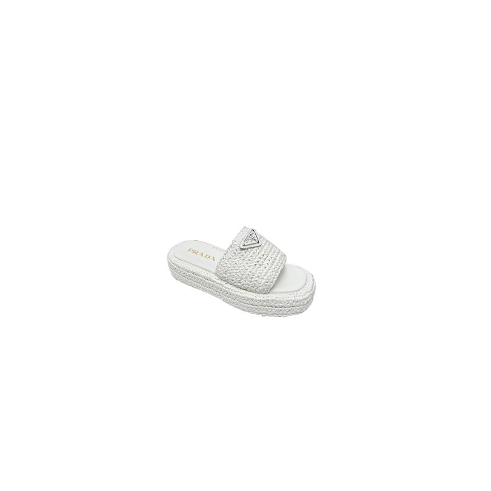 PRADA Crochet flatform slides