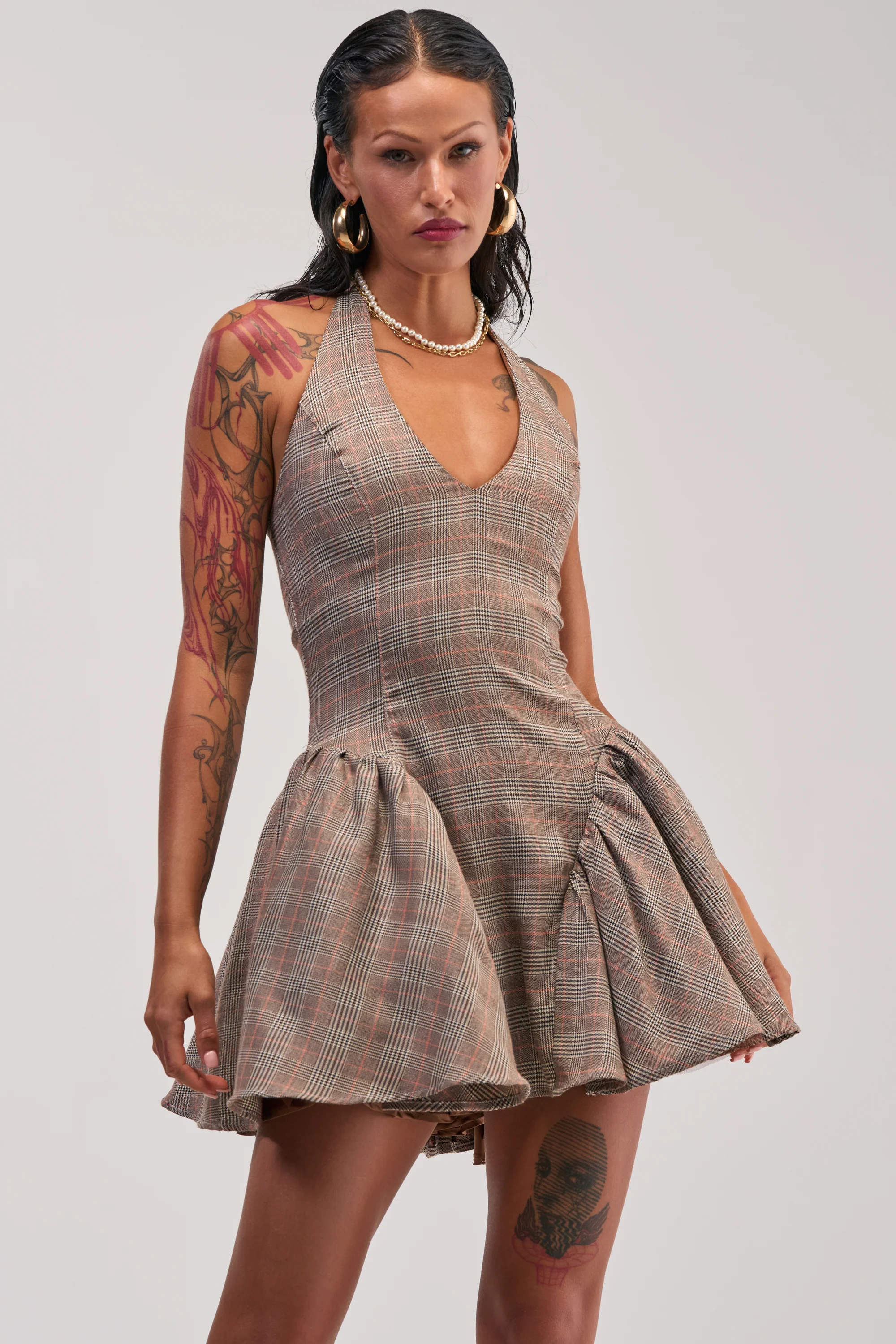 STYLE AND GRACE MINI DRESS IN PLAID - Akira Store