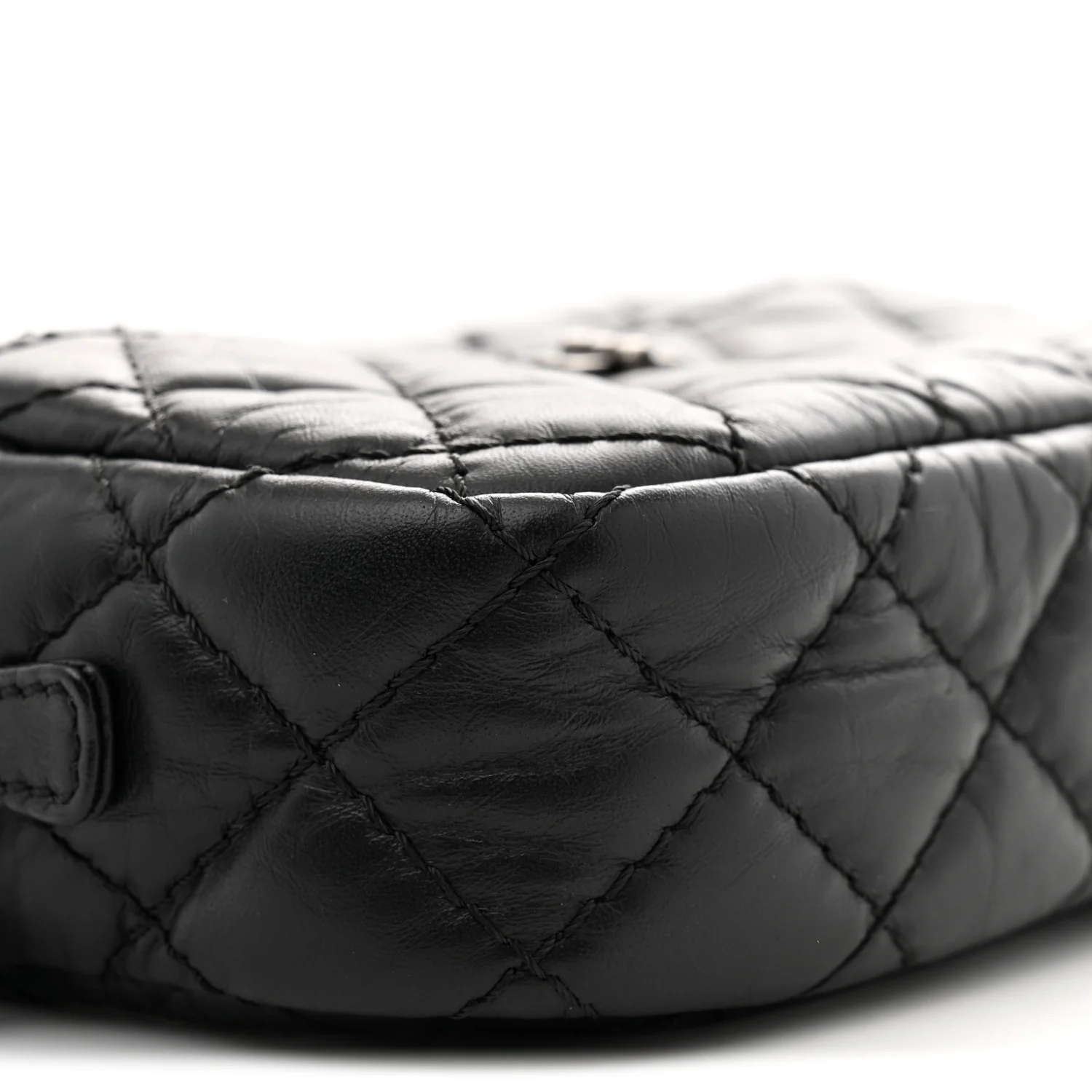 Aged Calfskin Quilted Mini Reissue Camera Case Black