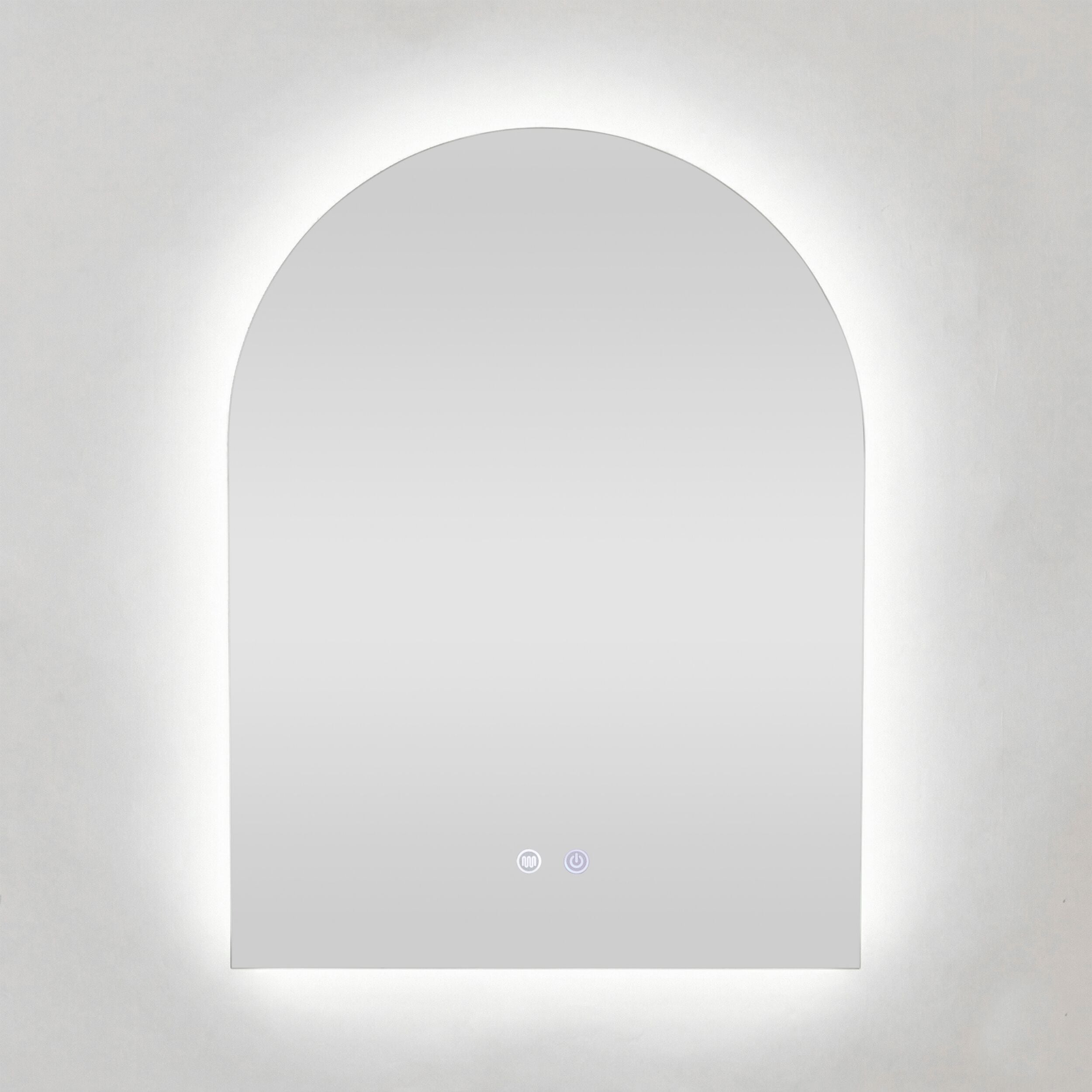 Bowen Arch LED Vanity Mirror Silver 60x80cm