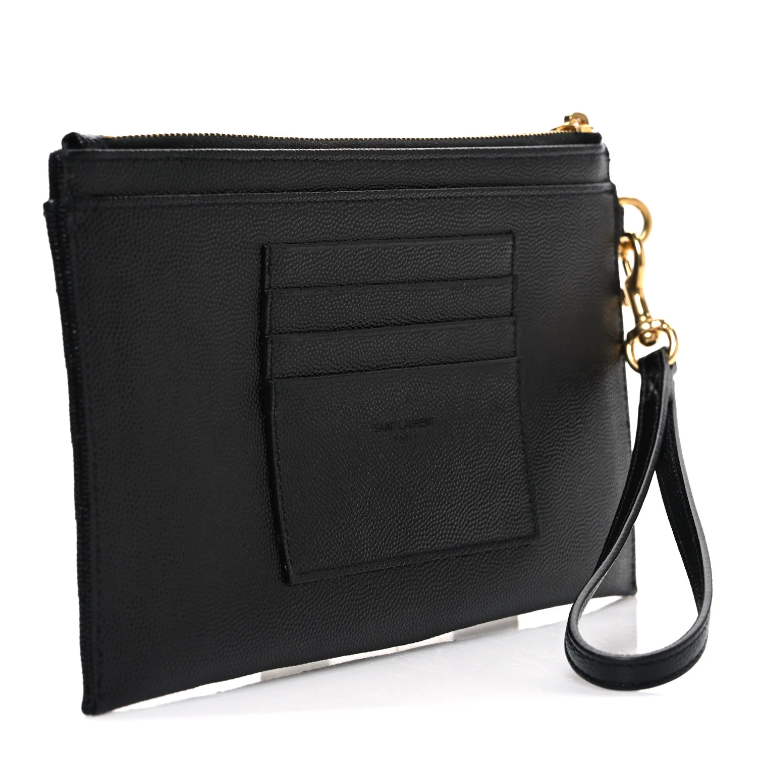 Grain De Poudre Chevron Monogram Large Bill Pouch Black