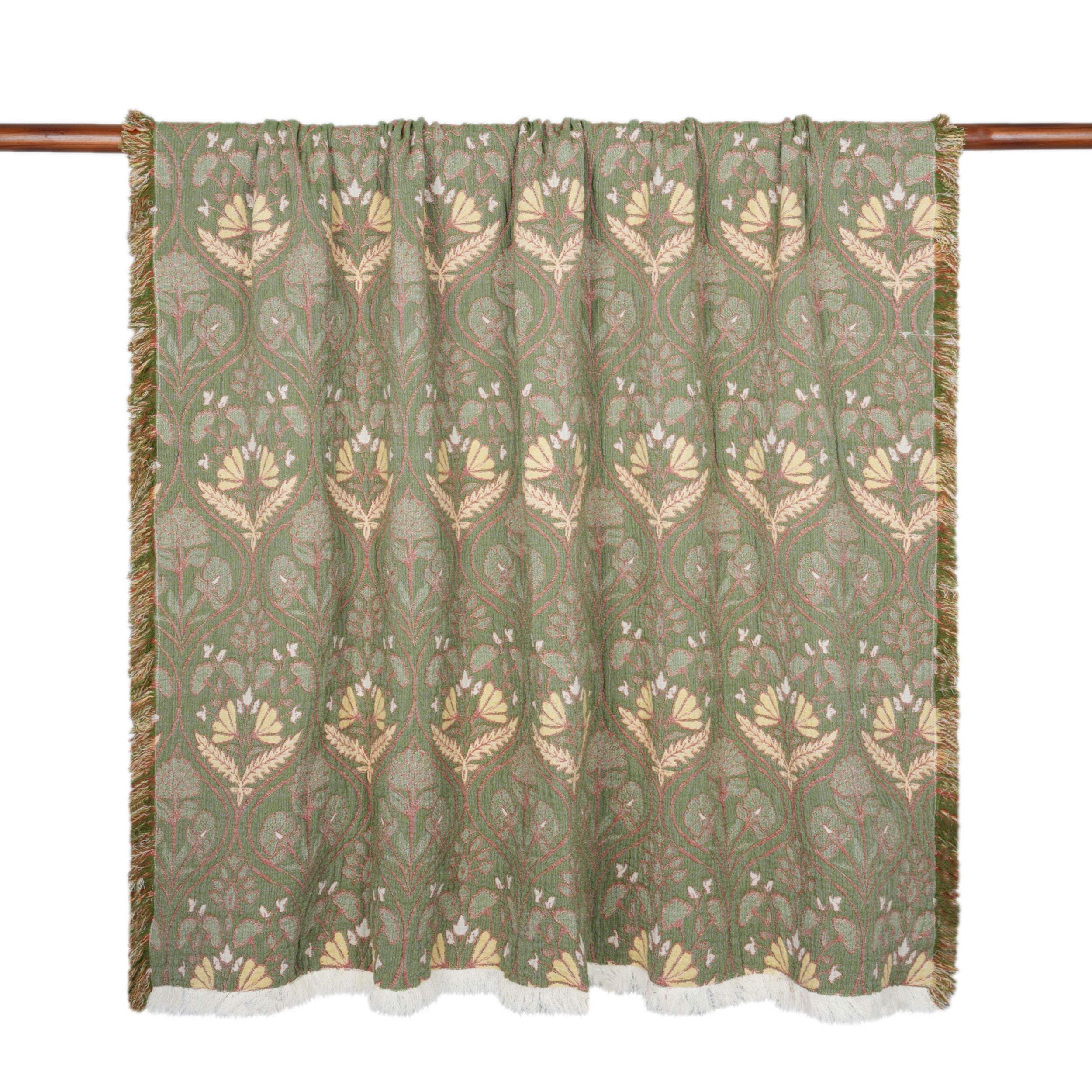 Jacquard Garden Cotton Throw 130x170cm Damask