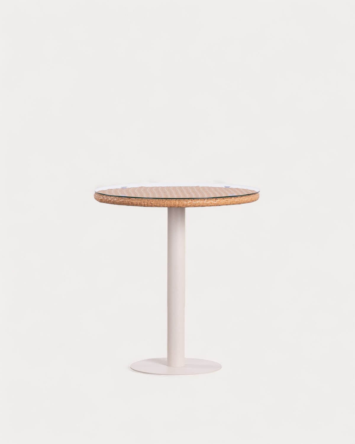 Roys - Mesa de Exterior Redonda de Aluminio y Cristal Templado (Ø70 cm) Roys