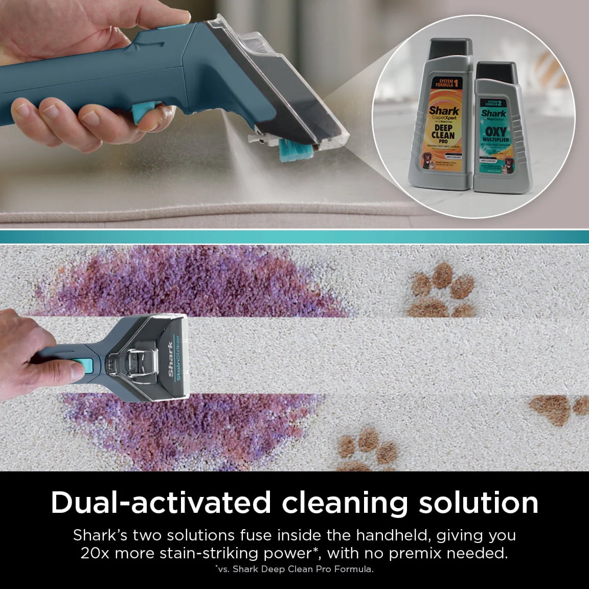 Shark CarpetXpert with StainStriker, Upright Carpet, Area Rug Upholstery Cleaner for Pets, Built in Spot Stain Eliminator, Deep Cleaning Tough Stain Removal, Carpet Shampooer, Navy, New,EX200 Image 4