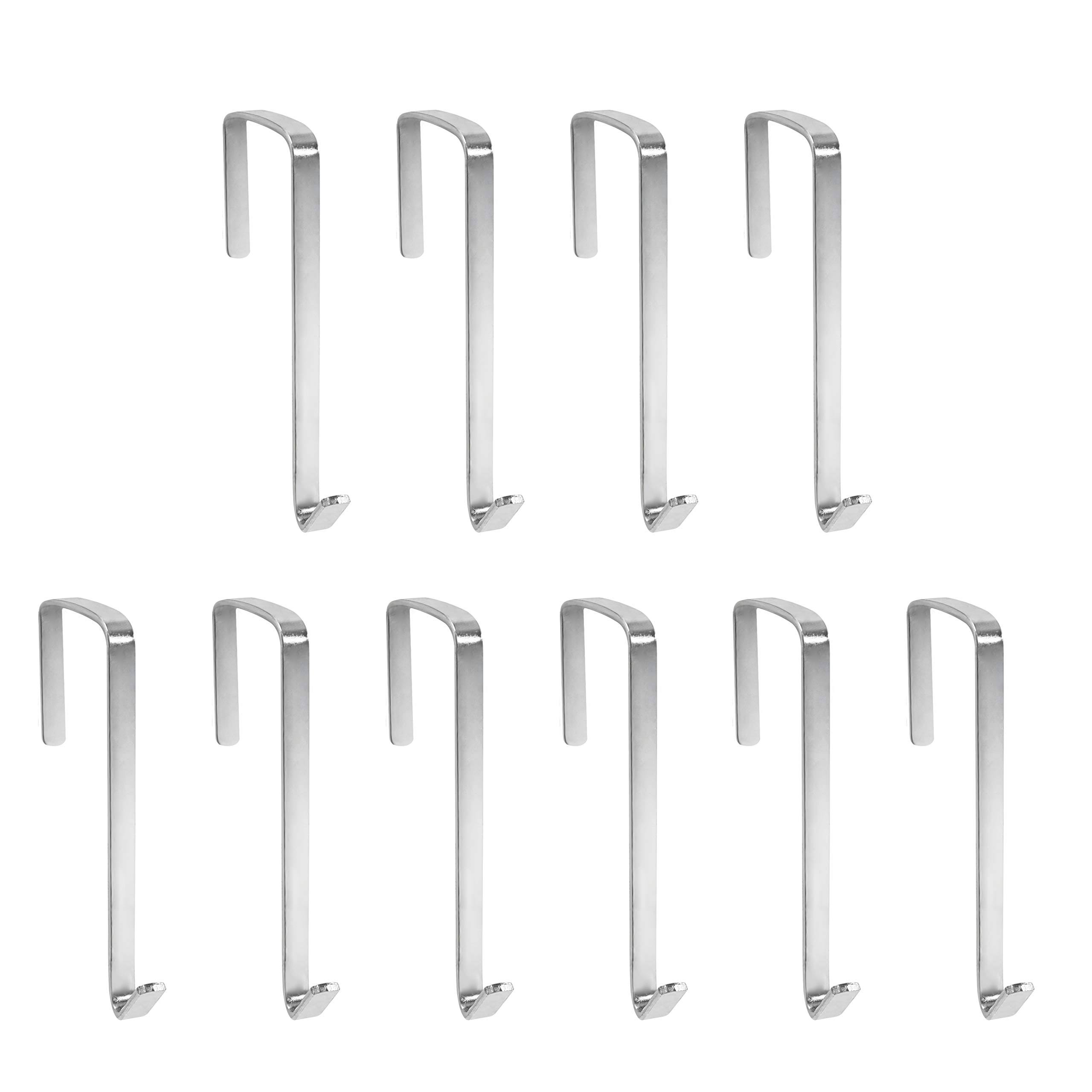 Vantasii 10 Pack Over The Door Metal Hook Hanger to Fit Interior Doors with Thickness from 1.65