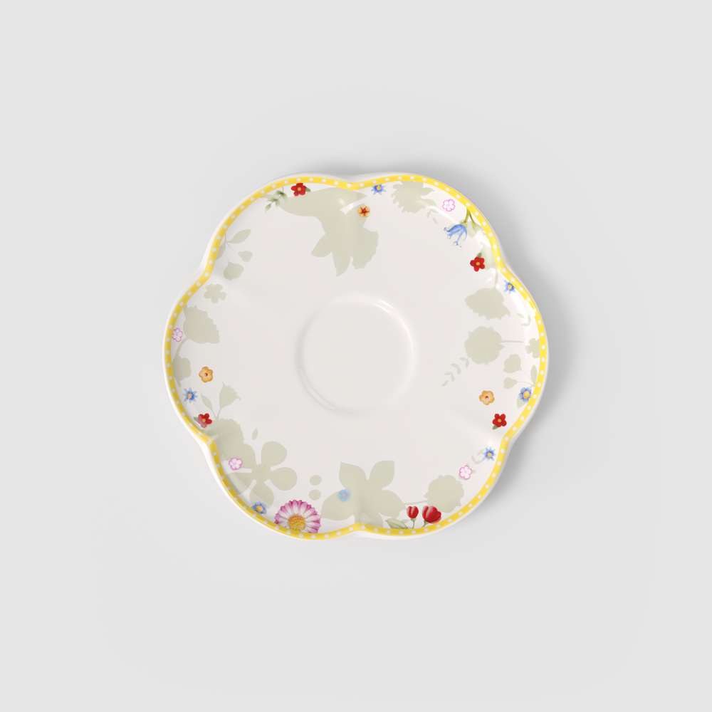 Spring Awakening Coffee cup saucer - Yellow, 5.9'', Premium Porcelain