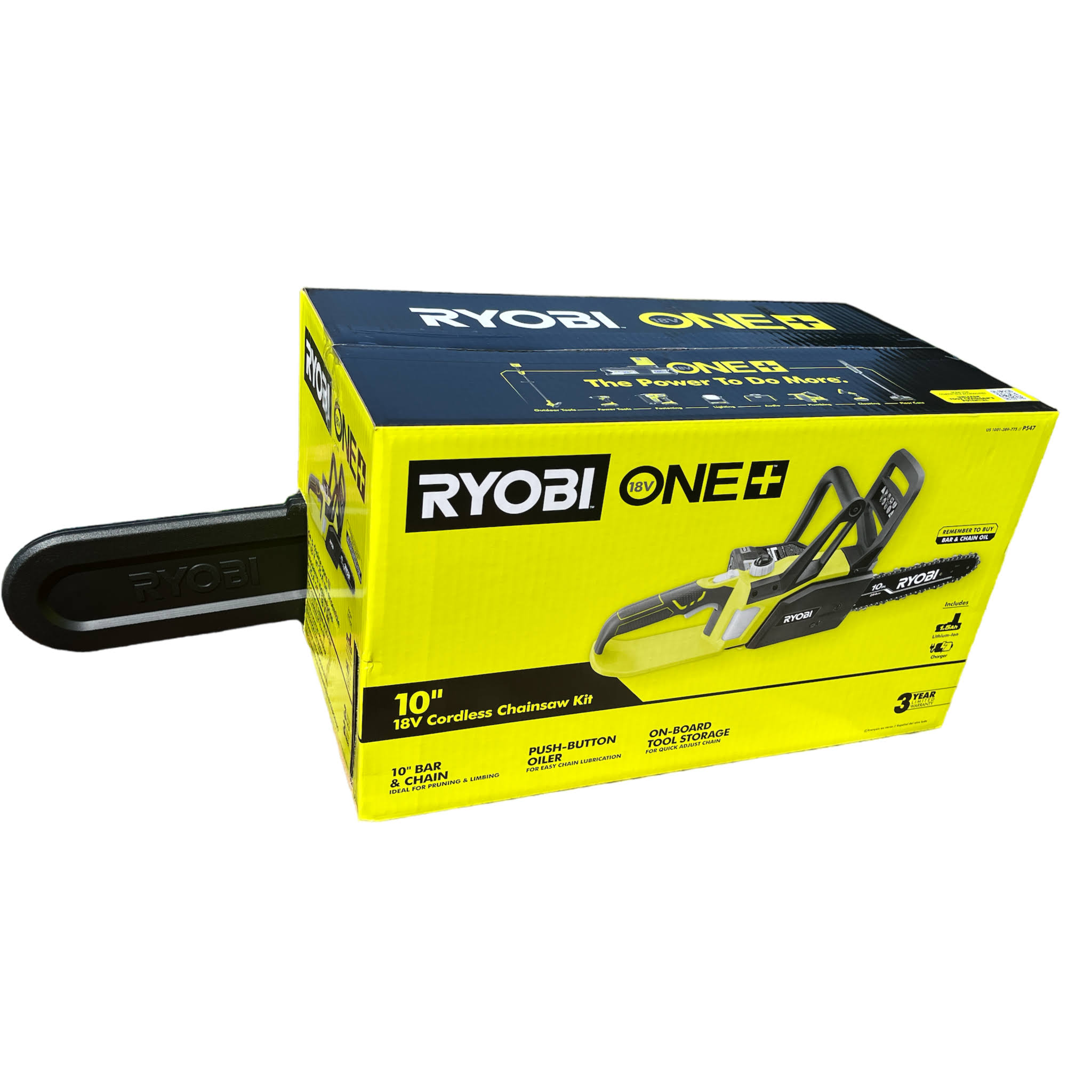 Ryobi One+ Lithium+ 10 in. 18-Volt Lithium-Ion Cordless Chainsaw