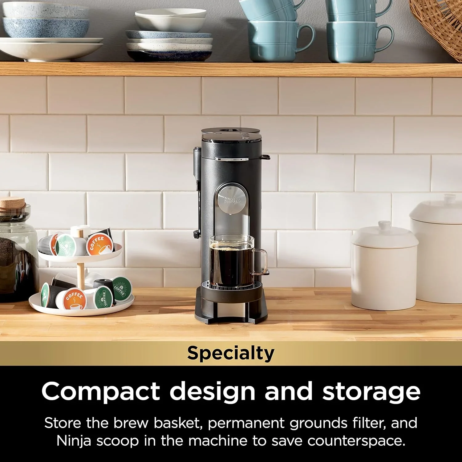 Cafetière Ninja à dosettes individuelles, compatible K-Cup, 4 méthodes d'infusion
