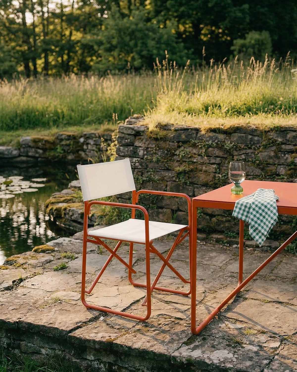 Bowye - Silla de Exterior Plegable de Metal y Tela Bowye