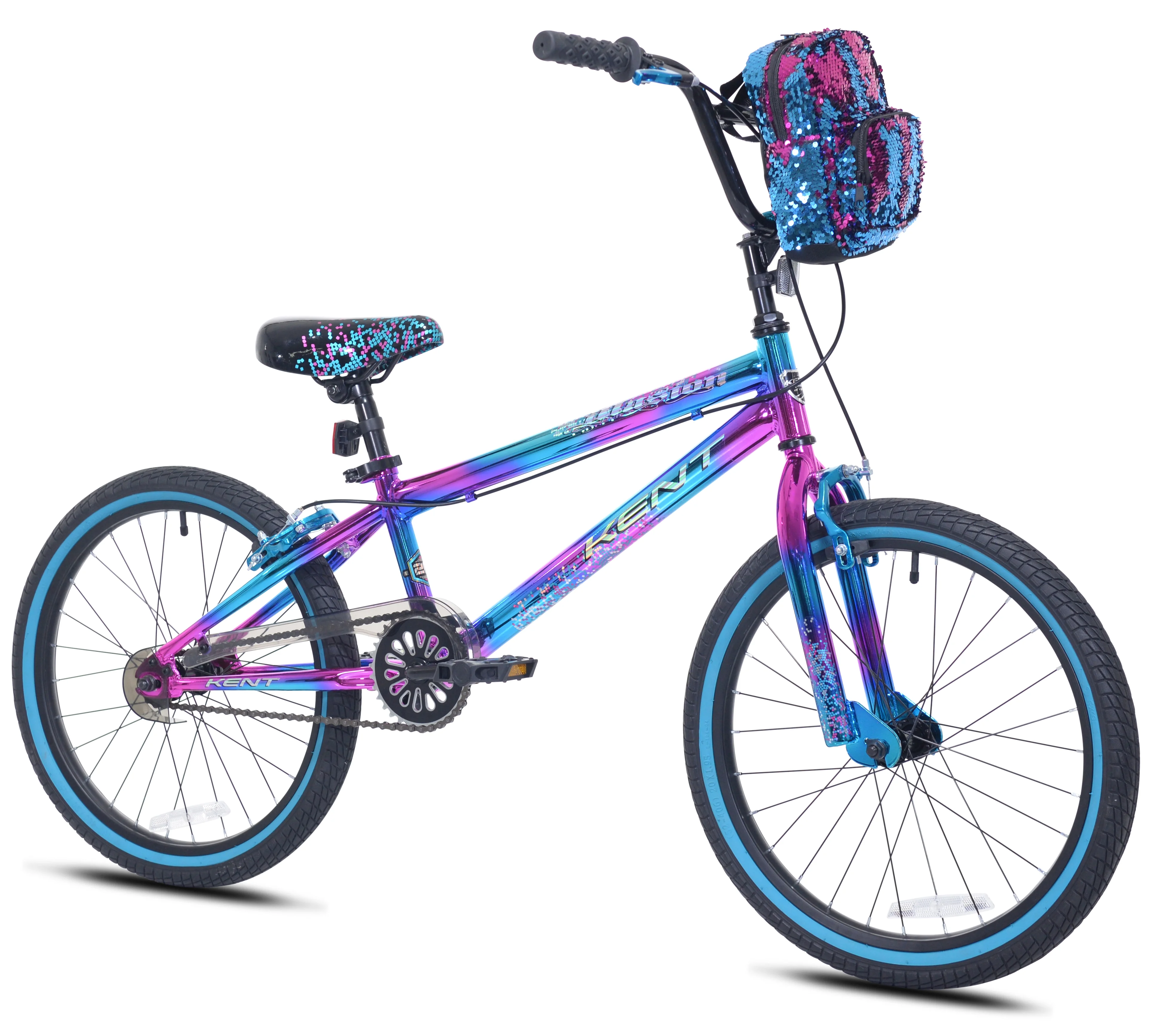 20" Illusion BMX Bicycle, Fits Riders 4'2"-5', Blue/Purple, Child, Unisex - Image 2