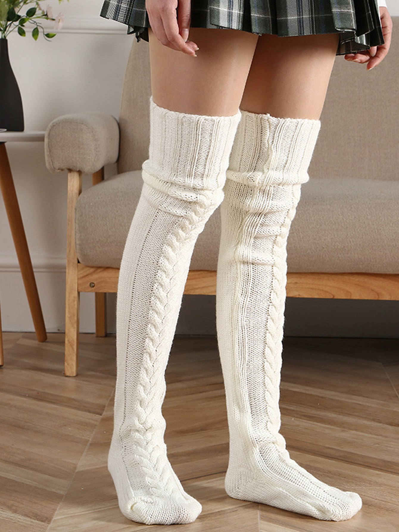 Chaussettes hautes unies