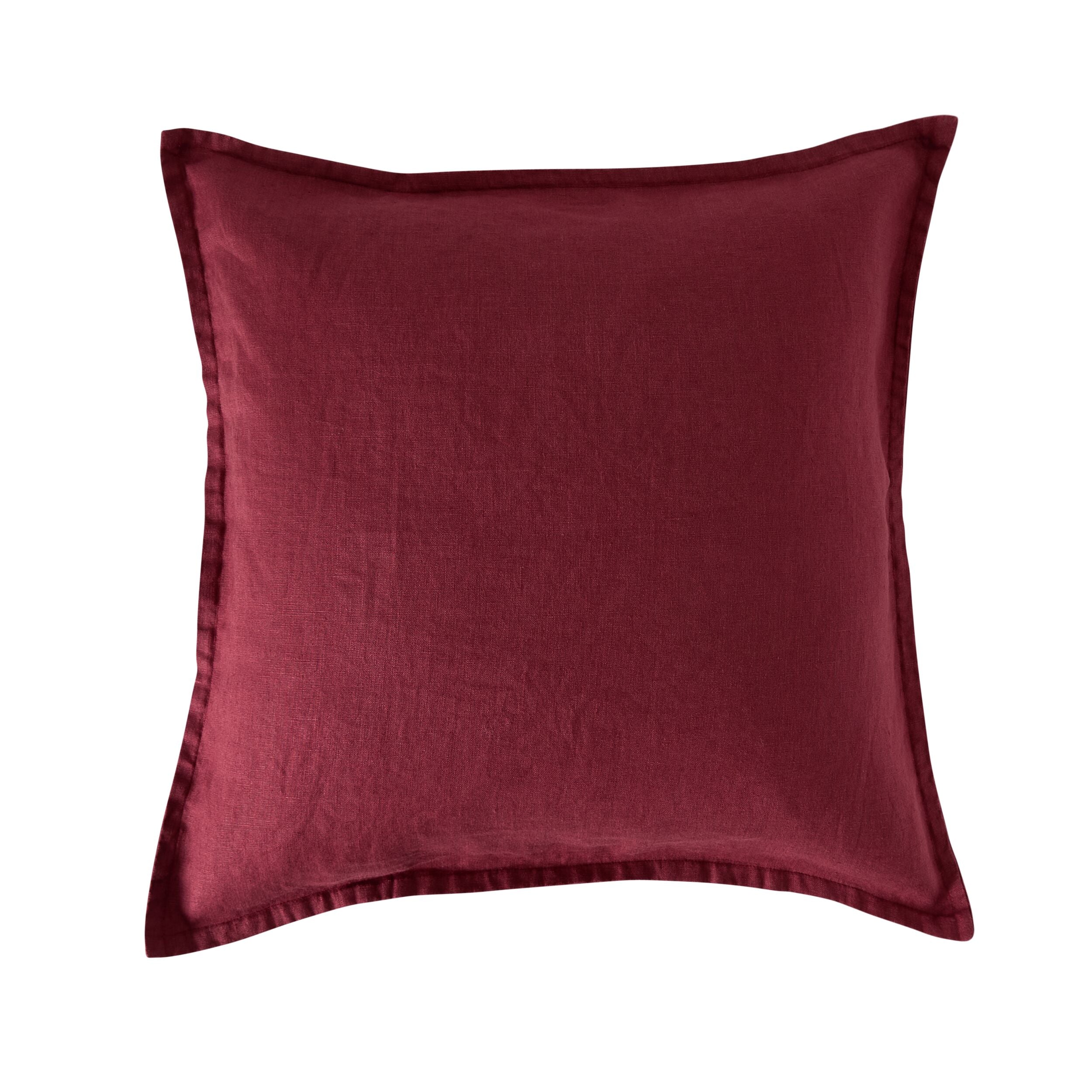 Hamptons French Linen Cushion Claret 50x50cm