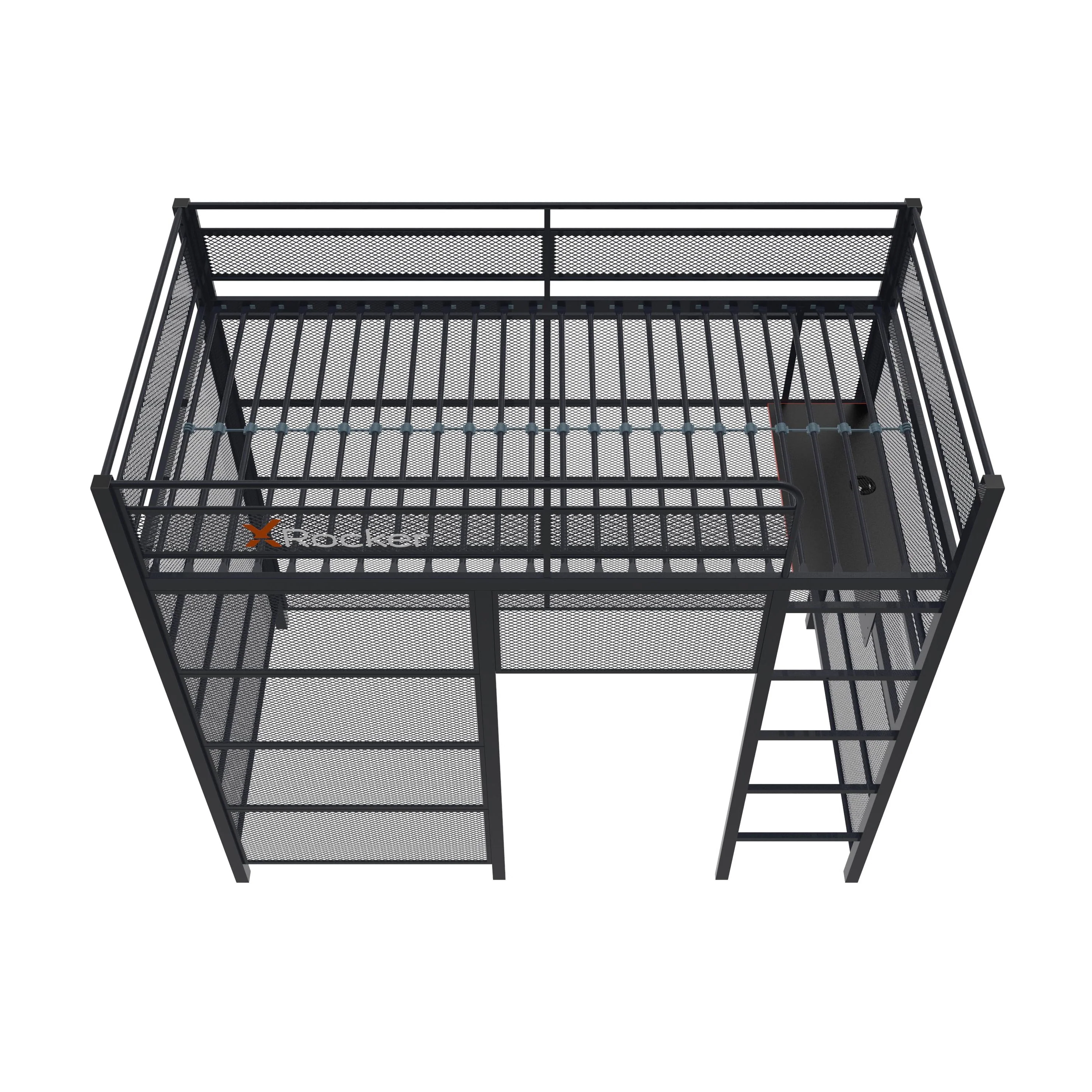 Gaming Den Bunk Bed with VESA TV Mount, Twin, Black, Teen, Children Image 3