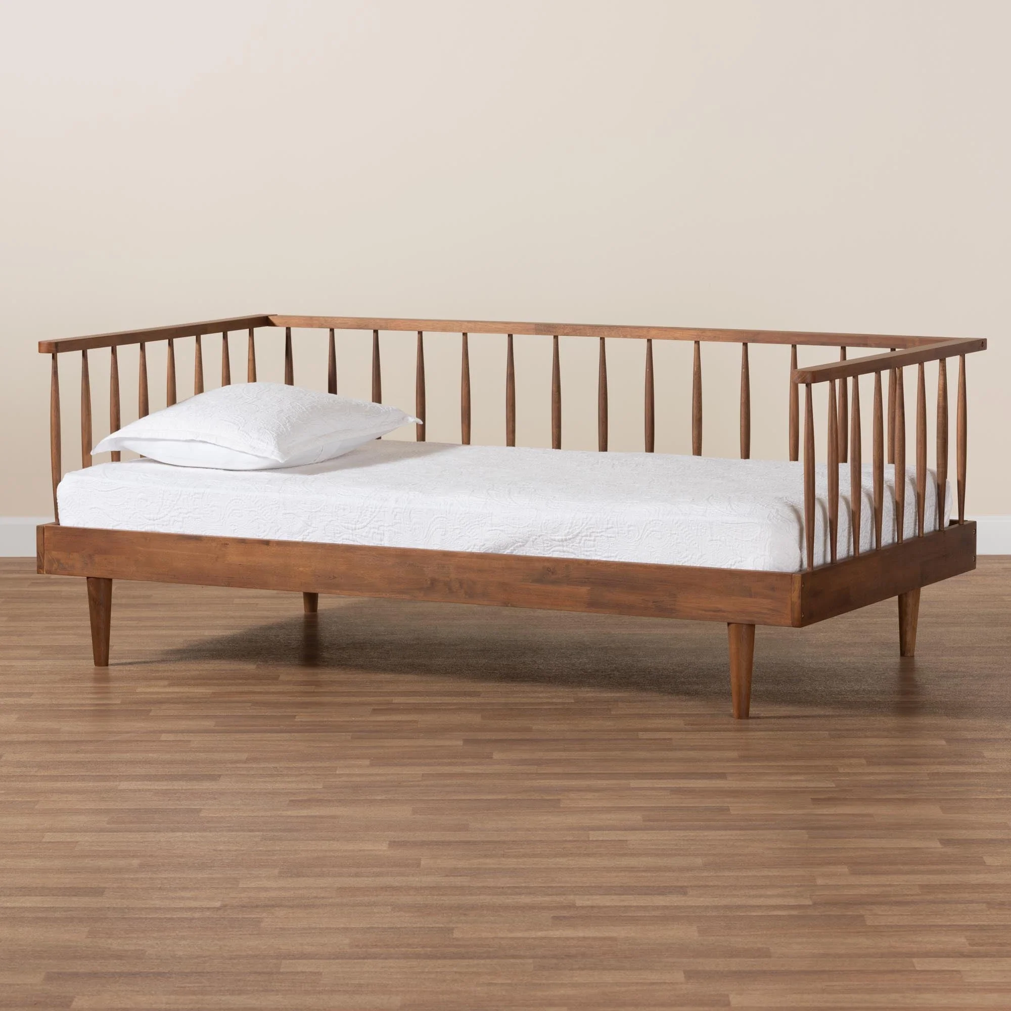 Matilda Mid-Century Modern Ash Walnut Finished Wood Twin Size Daybed - Image 8