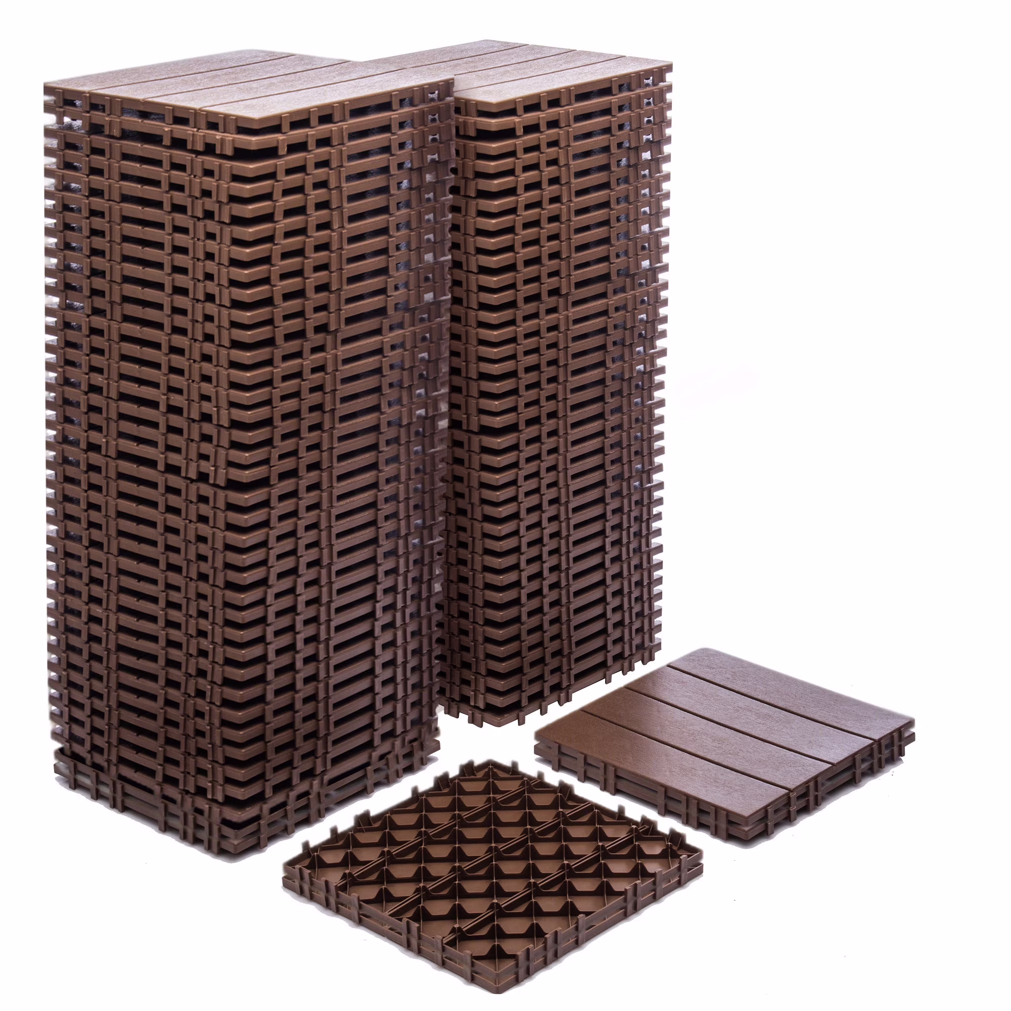 76-Pack Plastic Interlocking Deck Tiles 68.80 Sq.Ft Outdoor Plastic Flooring Super Durable Waterproof All-Weather Indoor/Outdoor(Gray) - Image 3