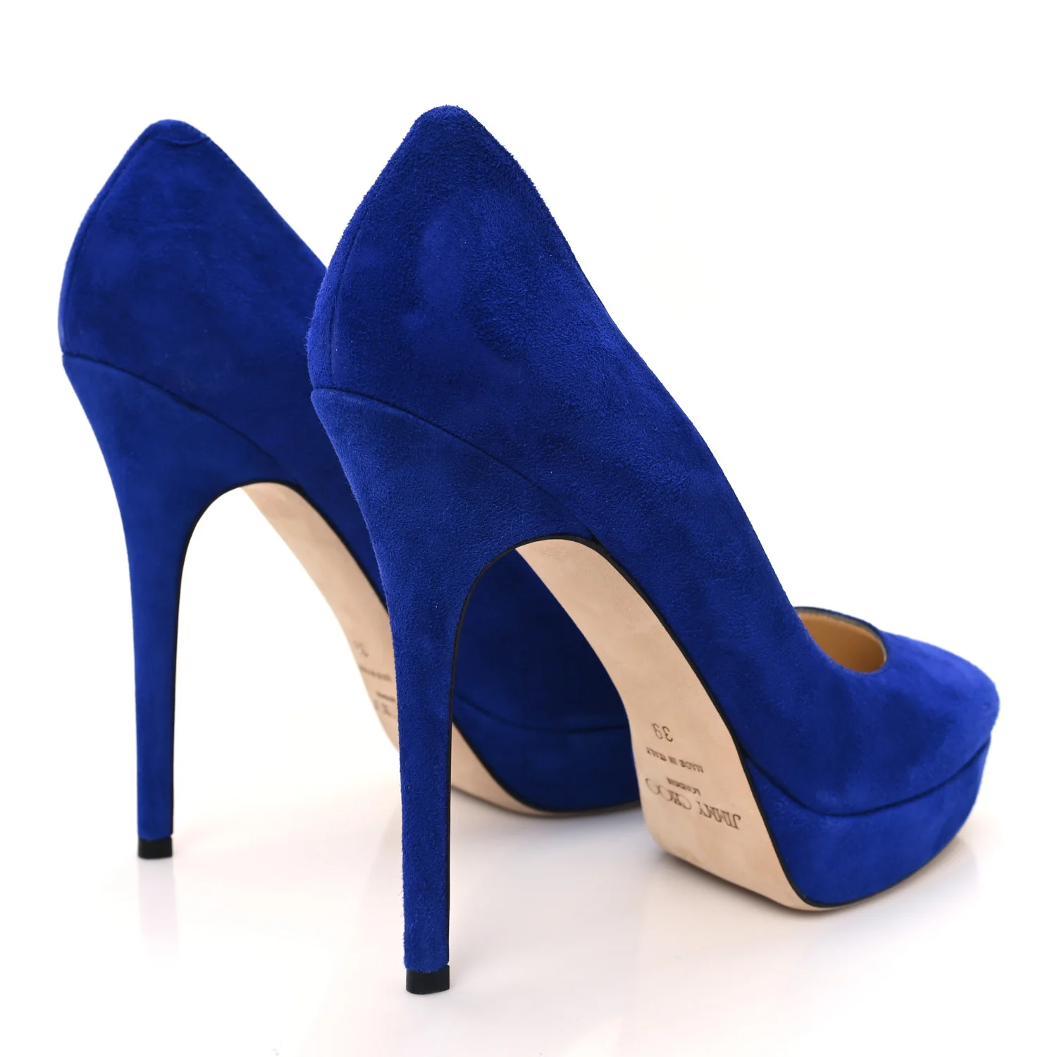 Suede 120mm Platform Pumps 38 Electric Blue