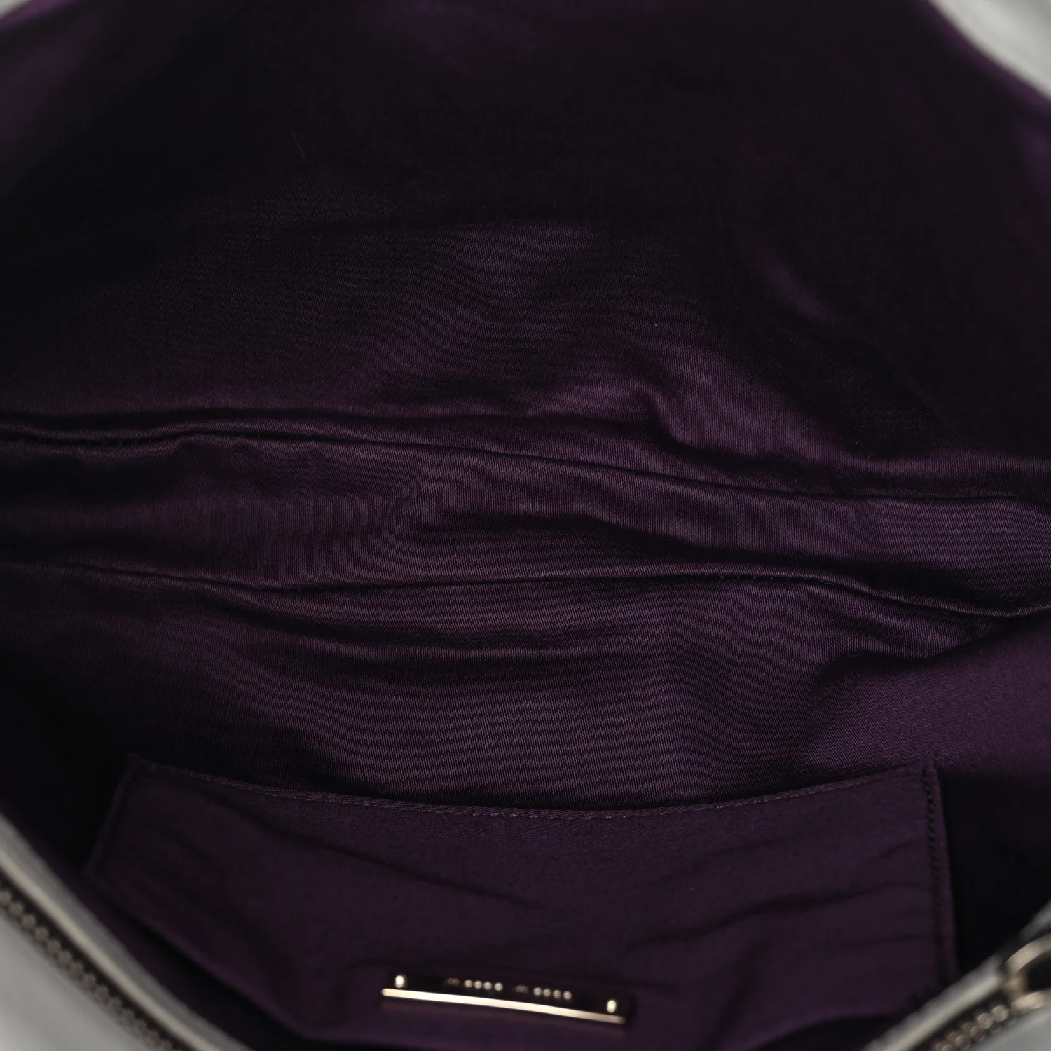 Nappa Matelasse Crystal Flap Clutch Grey