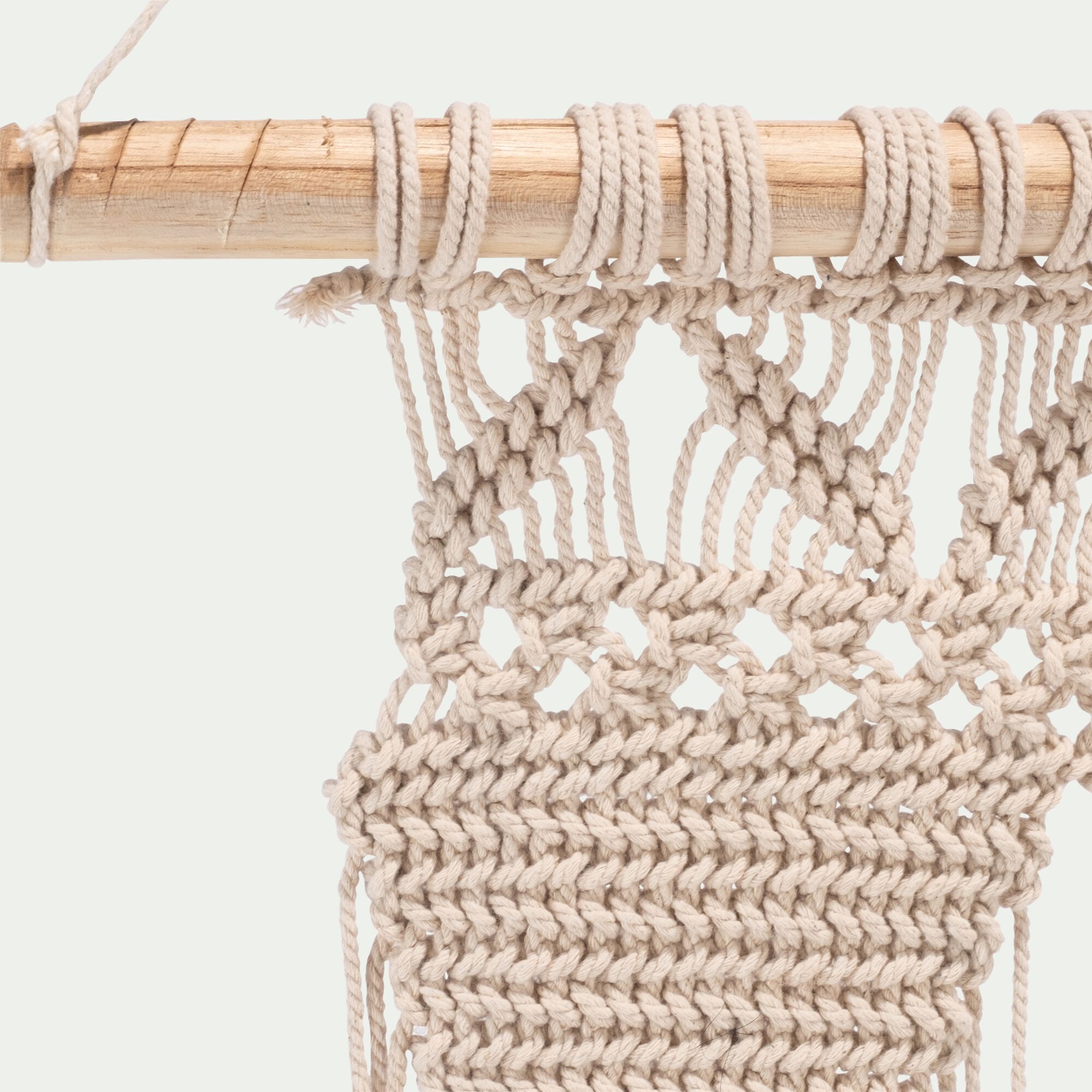 MACRAME - Décoration murale en coton - blanc L40xl90cm