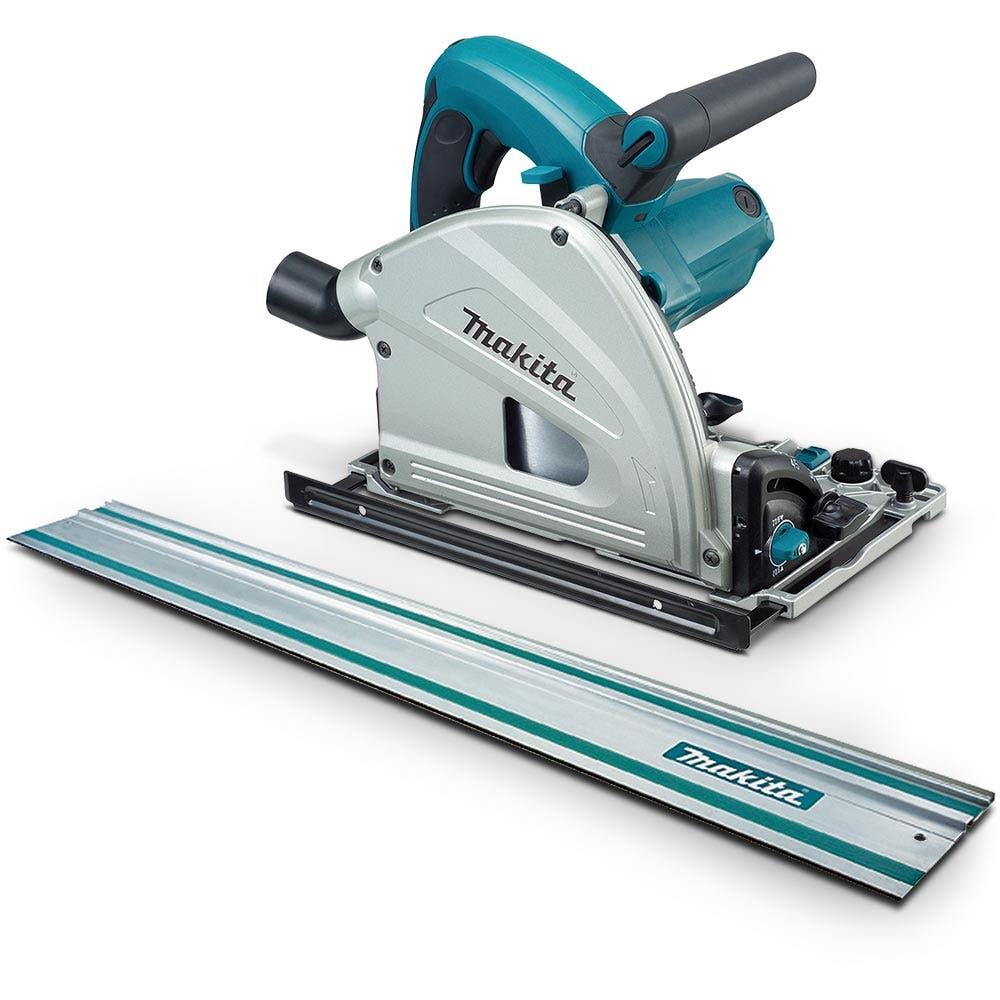 Scie plongeante circulaire MAKITA 1300 W, diamètre 165 mm, rail de 1400 mm SP6000JT