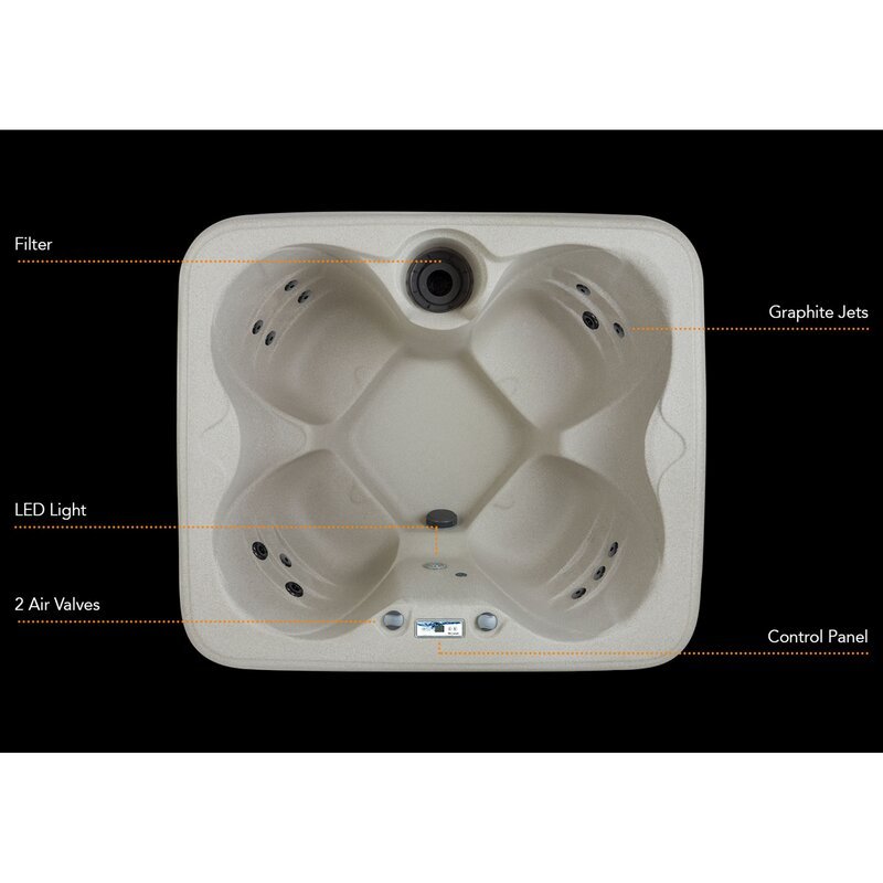 Spa rectangulaire prêt à l'emploi Lifesmart Spas LS100 pour 4 personnes, 13 jets