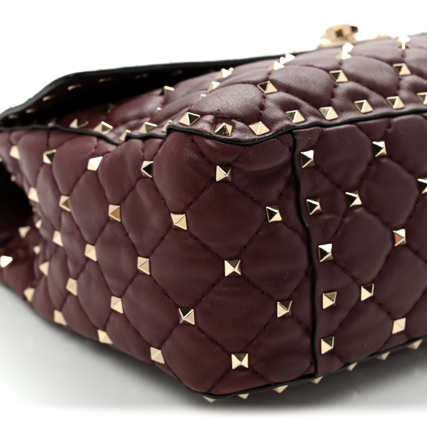 Nappa Large Rockstud Spike Shoulder Bag Rubin