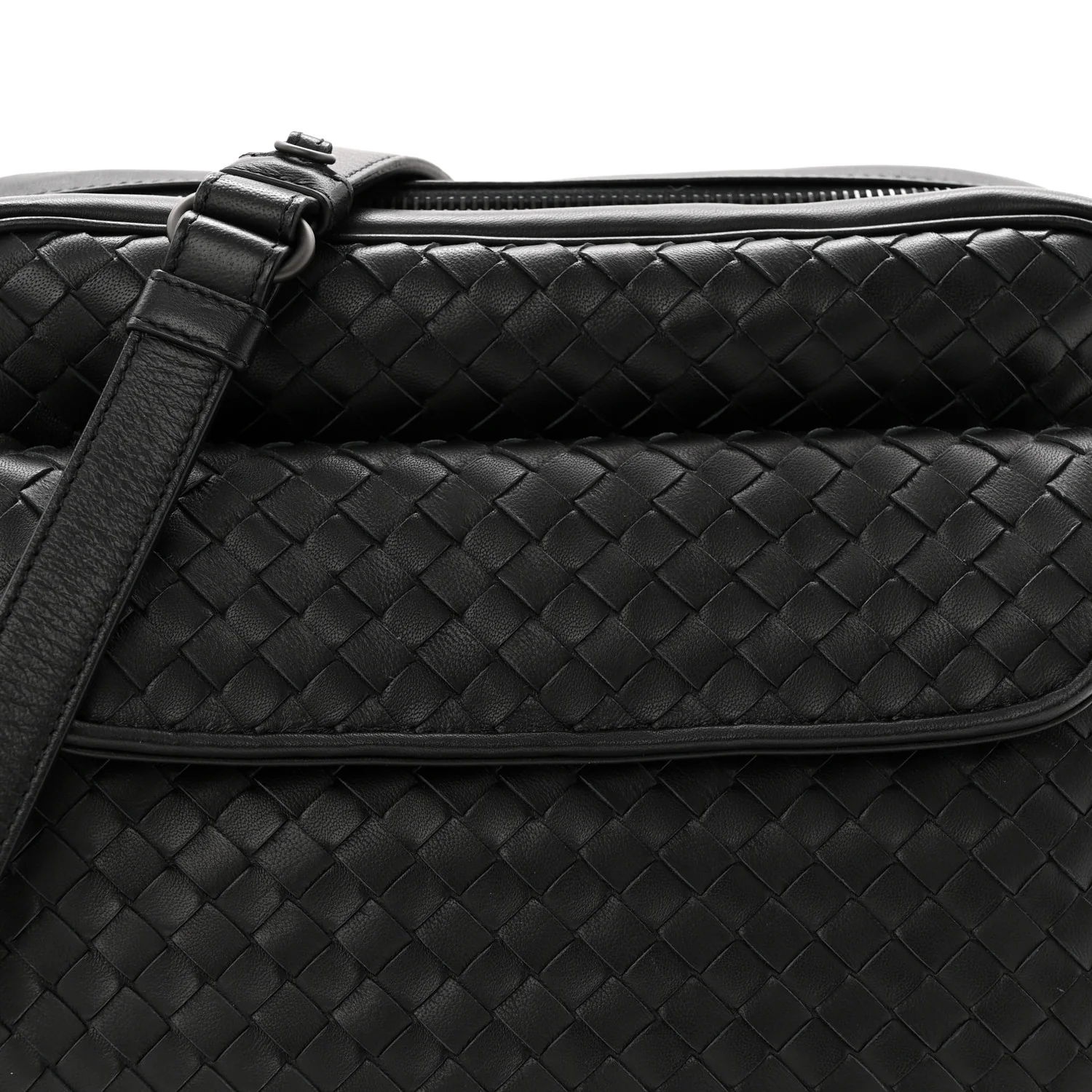Nappa Intrecciato Messenger Bag Black