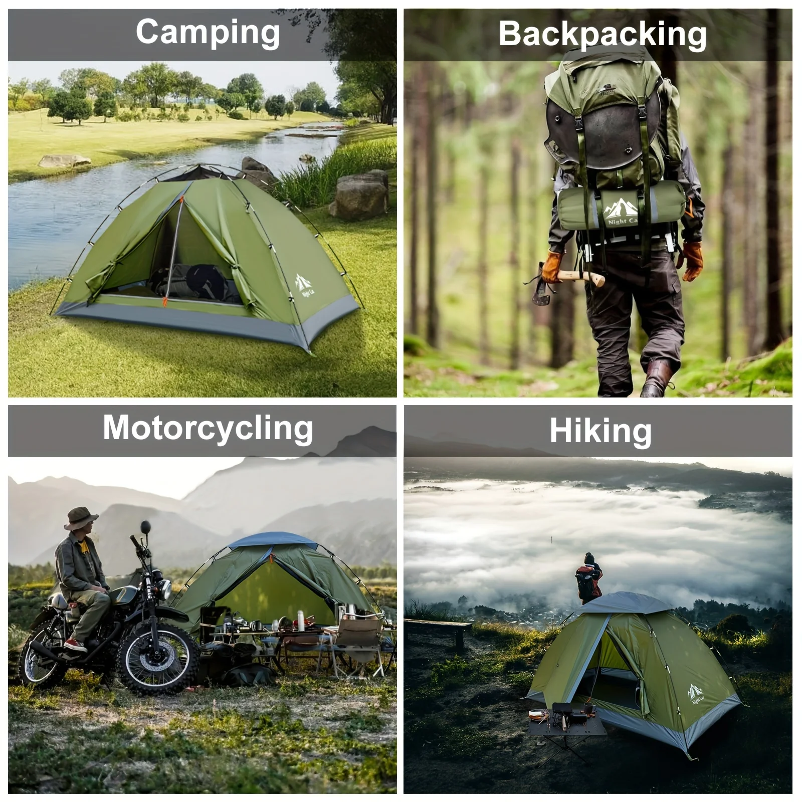 Upgraded Backpacking Tents 1 Person Easy Clip Setup Camping Tent Adults Scouts Heavy Rainproof Compact Lightweight, Single-Size - Image 4