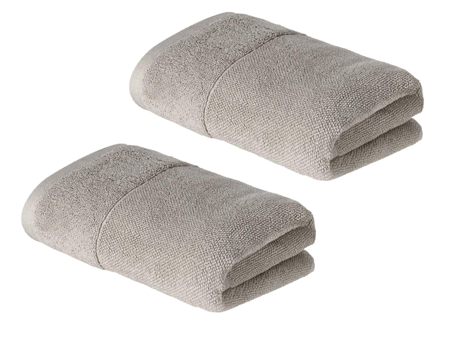LIVARNO home Lot de 2 serviettes ponge
