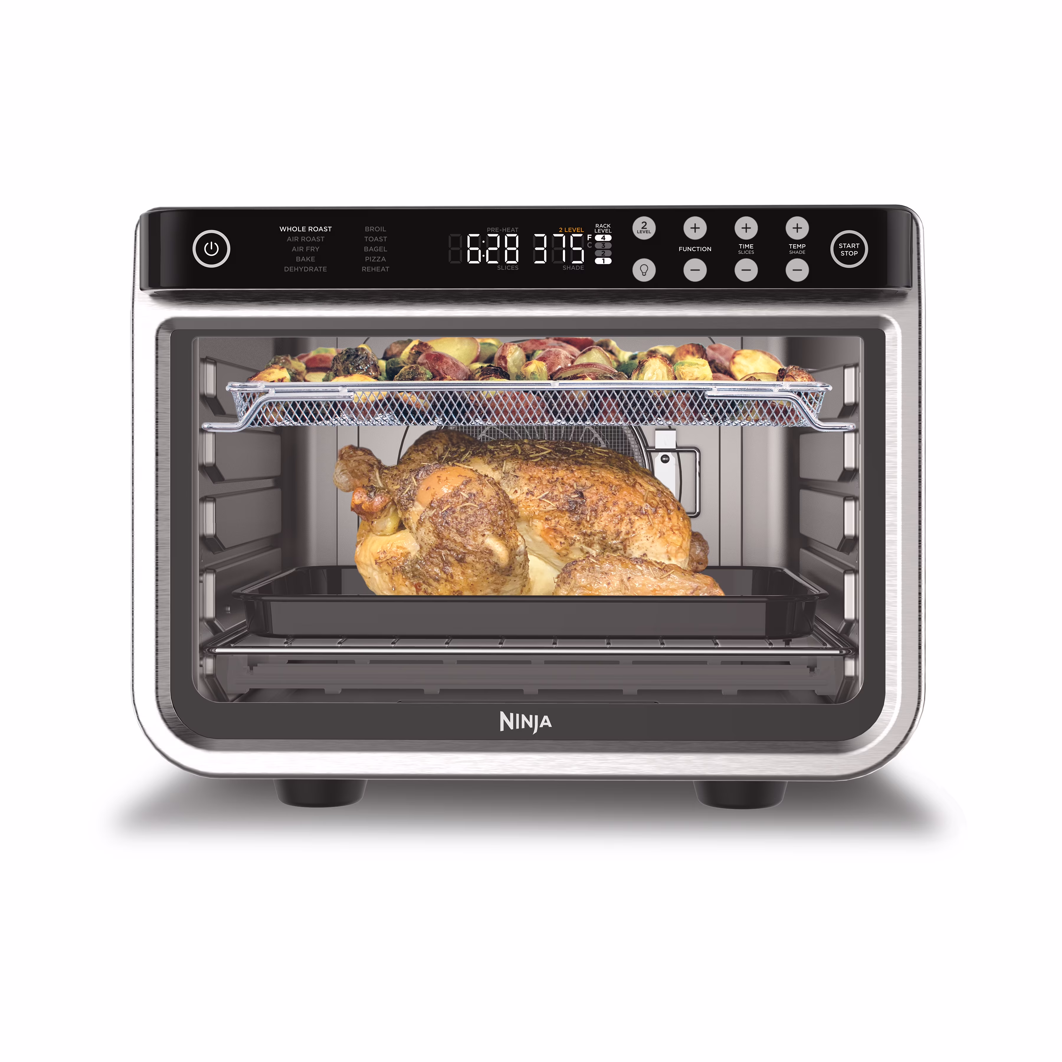 Ninja DT201 Foodi 10 - in - 1 XL Pro Air Fry Oven, Large Countertop Convection Oven, Digital Toaster Oven, Dehydrate, Reheat, 1800 Watts, Stainless
