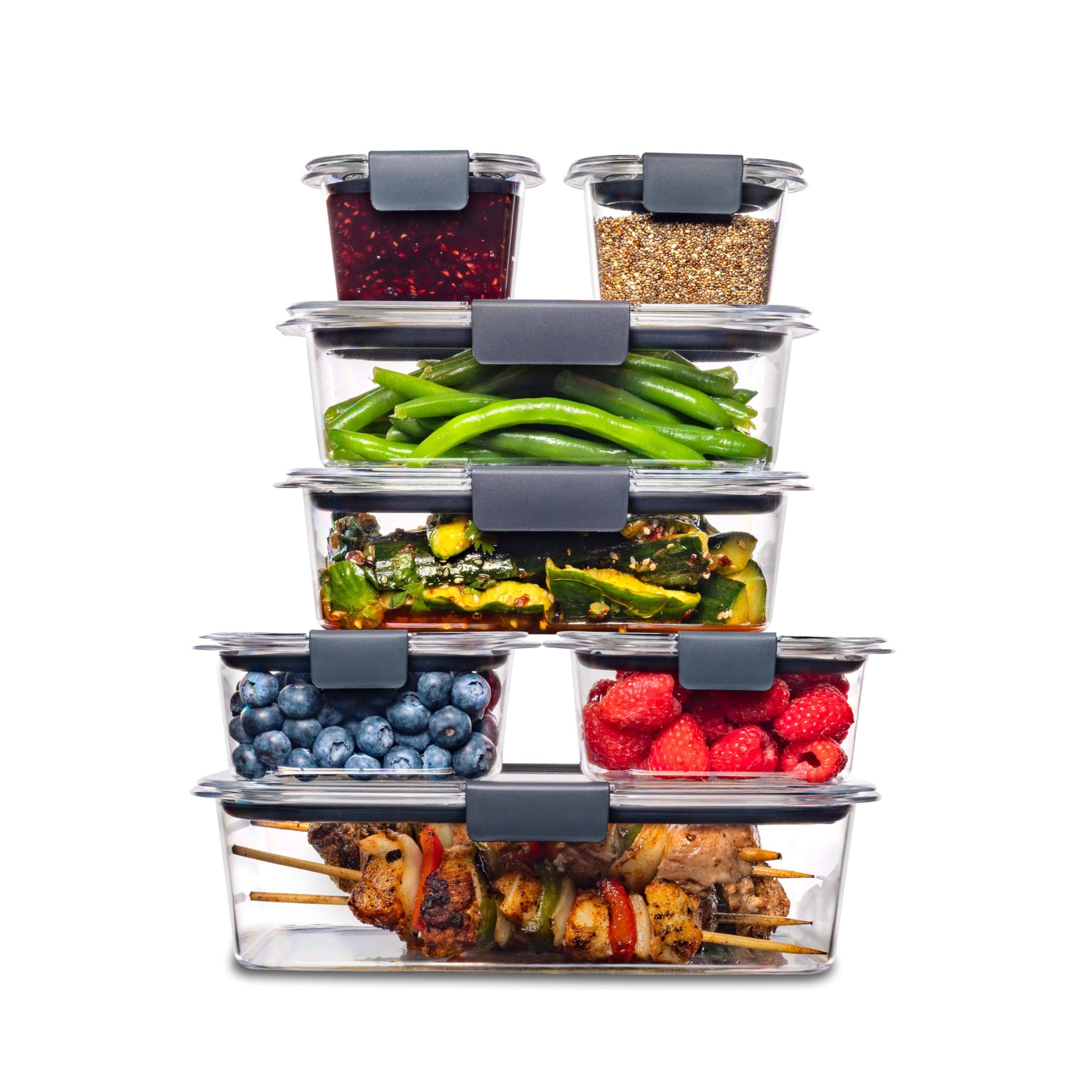 Rubbermaid Brilliance Storage 14-Piece Plastic Lids , Leak Proof Food | BPA Free