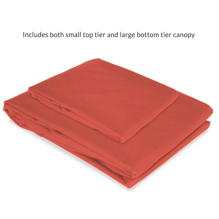 Garden Winds Custom Fit Replacement Canopy Top Cover Compatible with The Coleman 2000004407, 2000035727 13 x 13 Two Tiered Tent Eaved Shelter - Upgraded Performance RIPLOCK 350 Fabric - Terra Cotta