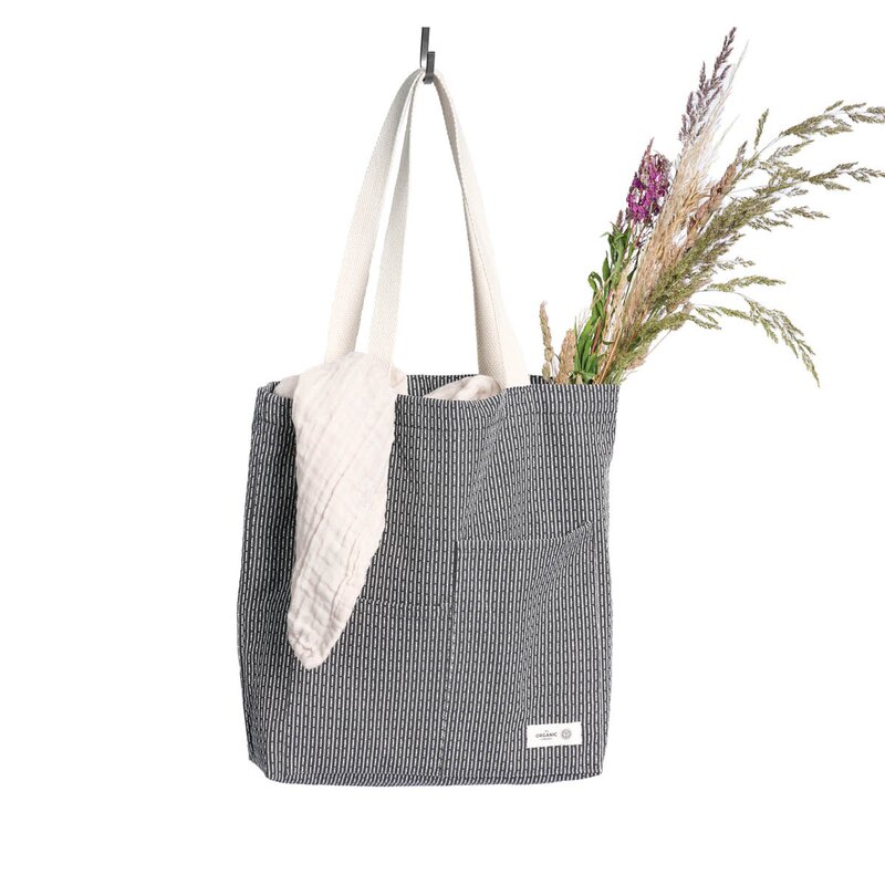 Piqué handlenett 30x35 cm evening grey