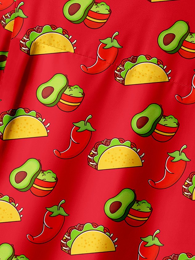Chemise décontractée à manches courtes avec poche poitrine et motif Bigfoot mexicain