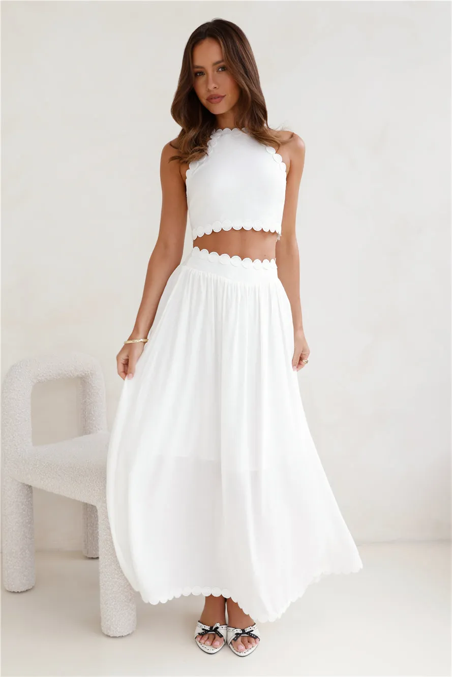 Linked Together Crop Top White