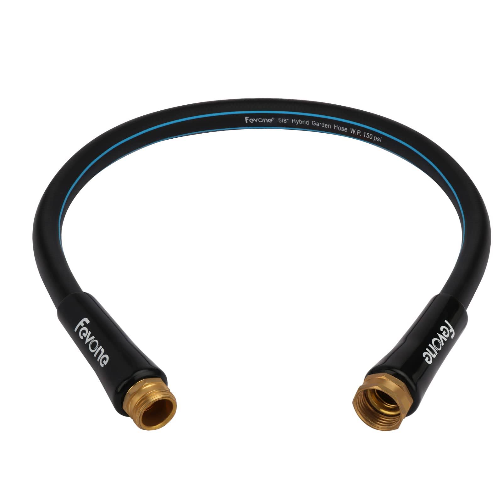 Fevone Garden Leader Hose 3 ft Lead-In Short Hose, 58 Heavy Duty Water Hose, Garden Hose ExtenderHose Reel Connector, male to Fe