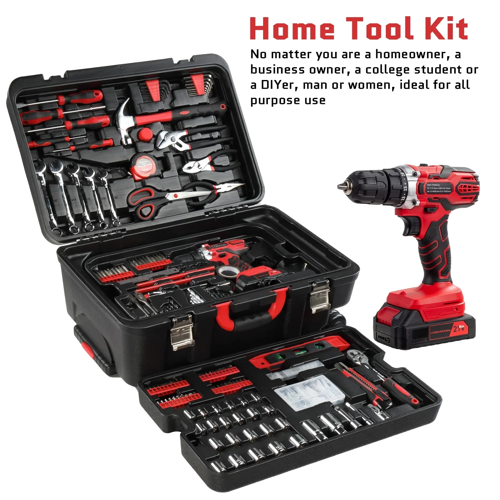 799 Pieces Professional Mechanics Hand Tool Set, Mobile Tool box on Wheels W/Ratchets&Socket, Screwdriver, Tongs, 4-layer Tool Case & Tool Kit, Silver