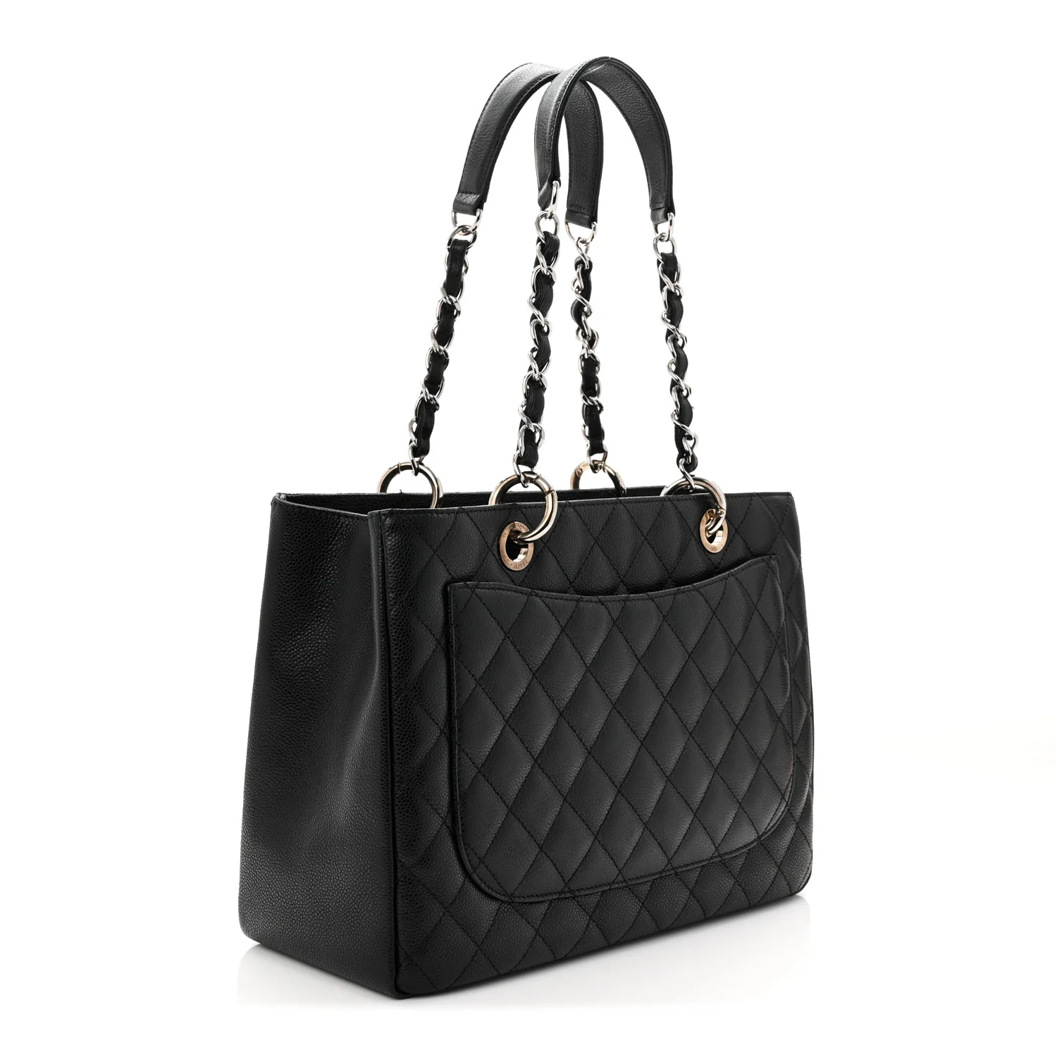 Caviar Quilted Grand Shopping Tote GST Black