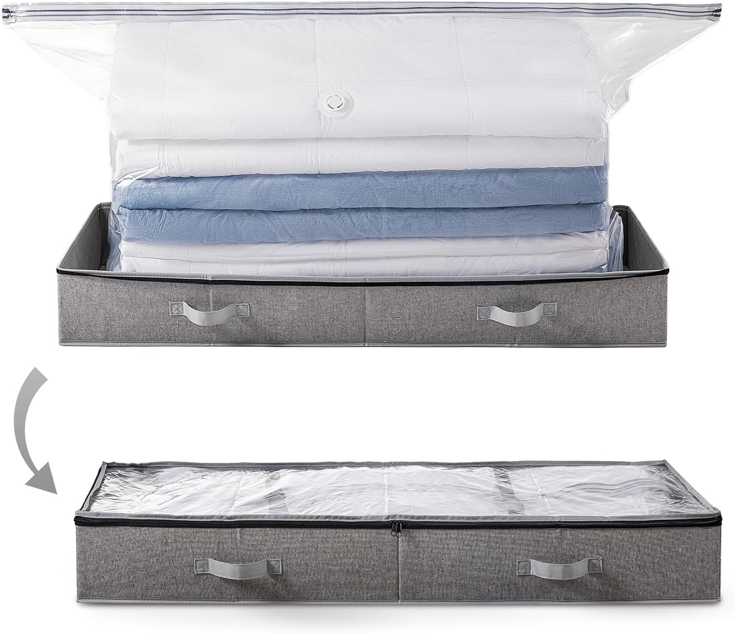 TAILI Under Bed Vacuum Storage Bags for Comforters and Blankets, Save 80% Space, Large Capacity Foldable Under Bed Storage Box for Quilts, Pillows, Blankets, Linen, 41