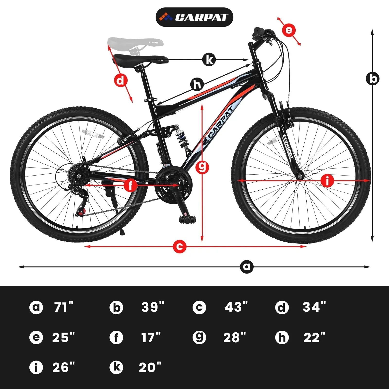 iYofe 26 inch Mountain Bike for Adult, 21-Speed Mountain Bicycle for Roadways, Front and Rear shock absorption, Height Adjustable