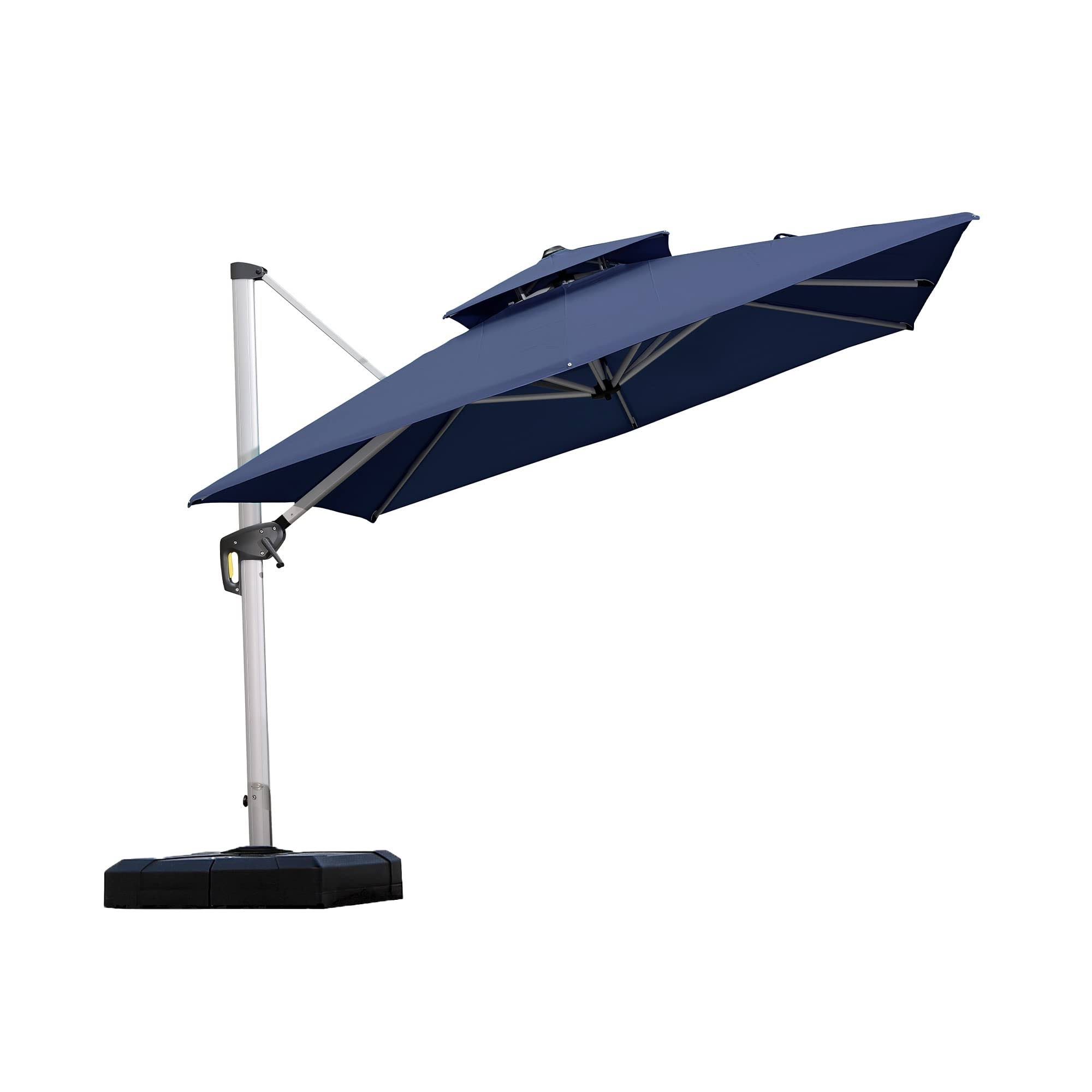 Purple Leaf 9ft Patio Umbrella Outdoor Square Umbrella Large Cantilever Umbrella Windproof Offset Umbrella Heavy Duty Sun Umbrel