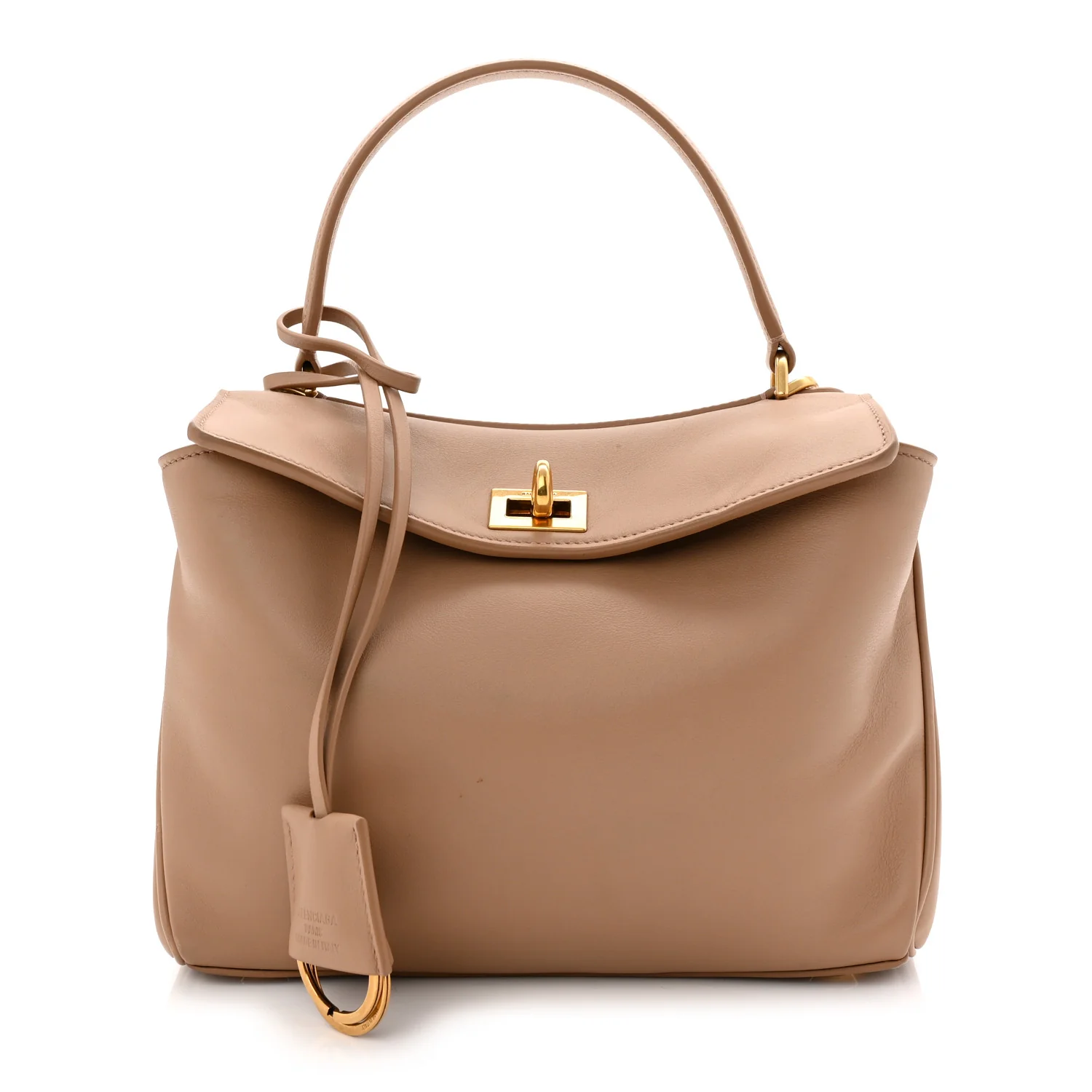 Natural Smooth Calfskin Mini Rodeo Top Handle Handbag Latte