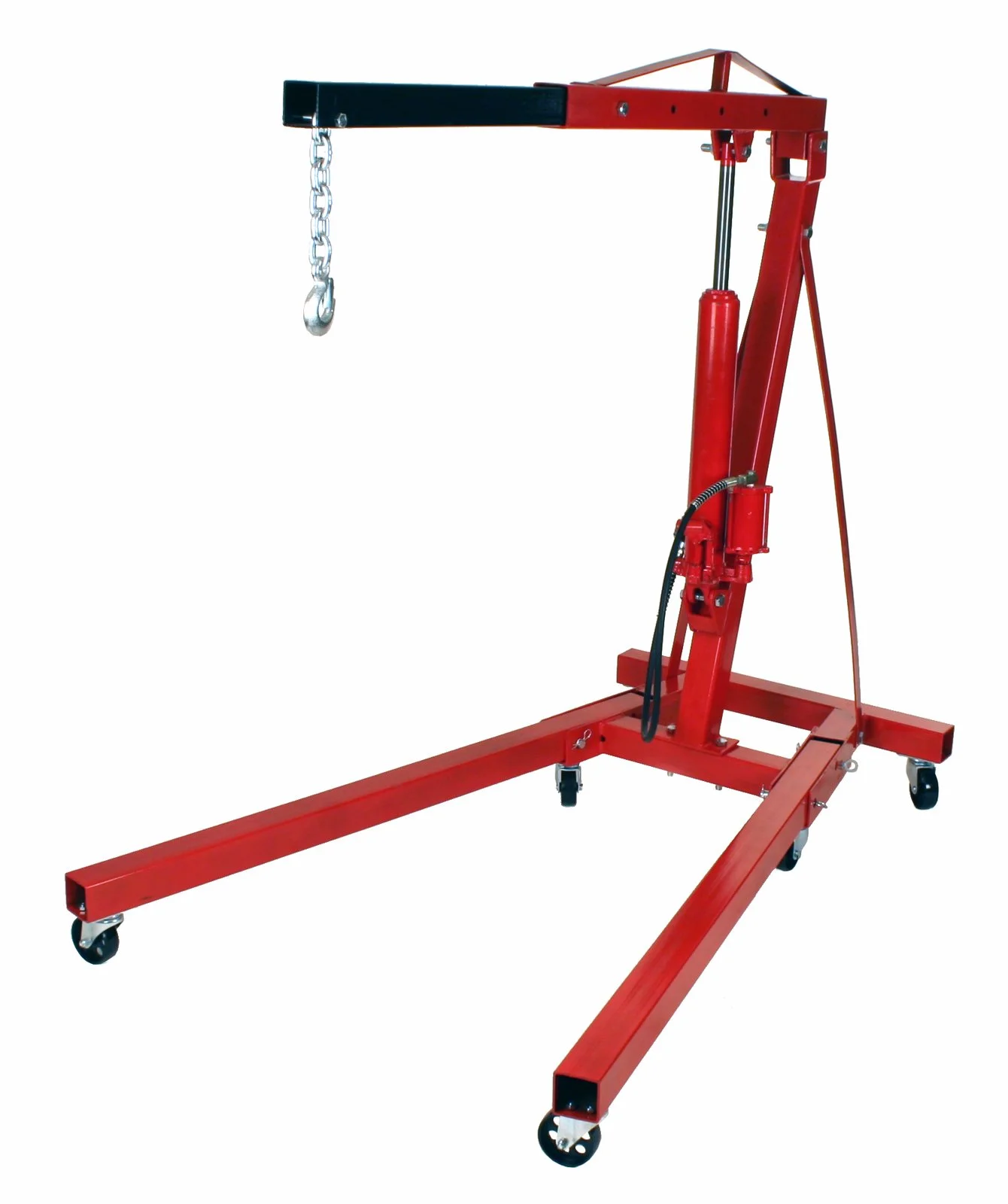 2 Ton Folding Air Hydraulic Engine Hoist Cherry Picker Shop Crane - Image 2