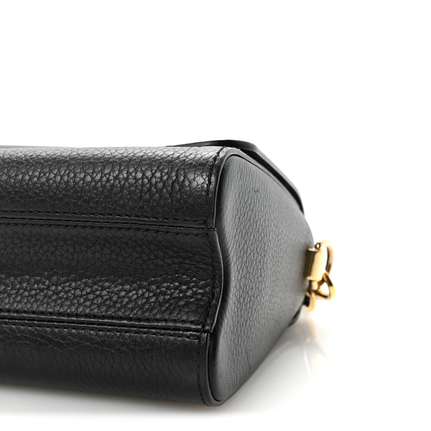 Taurillon Smooth Calfskin Scrunchie Twist One Handle MM Black