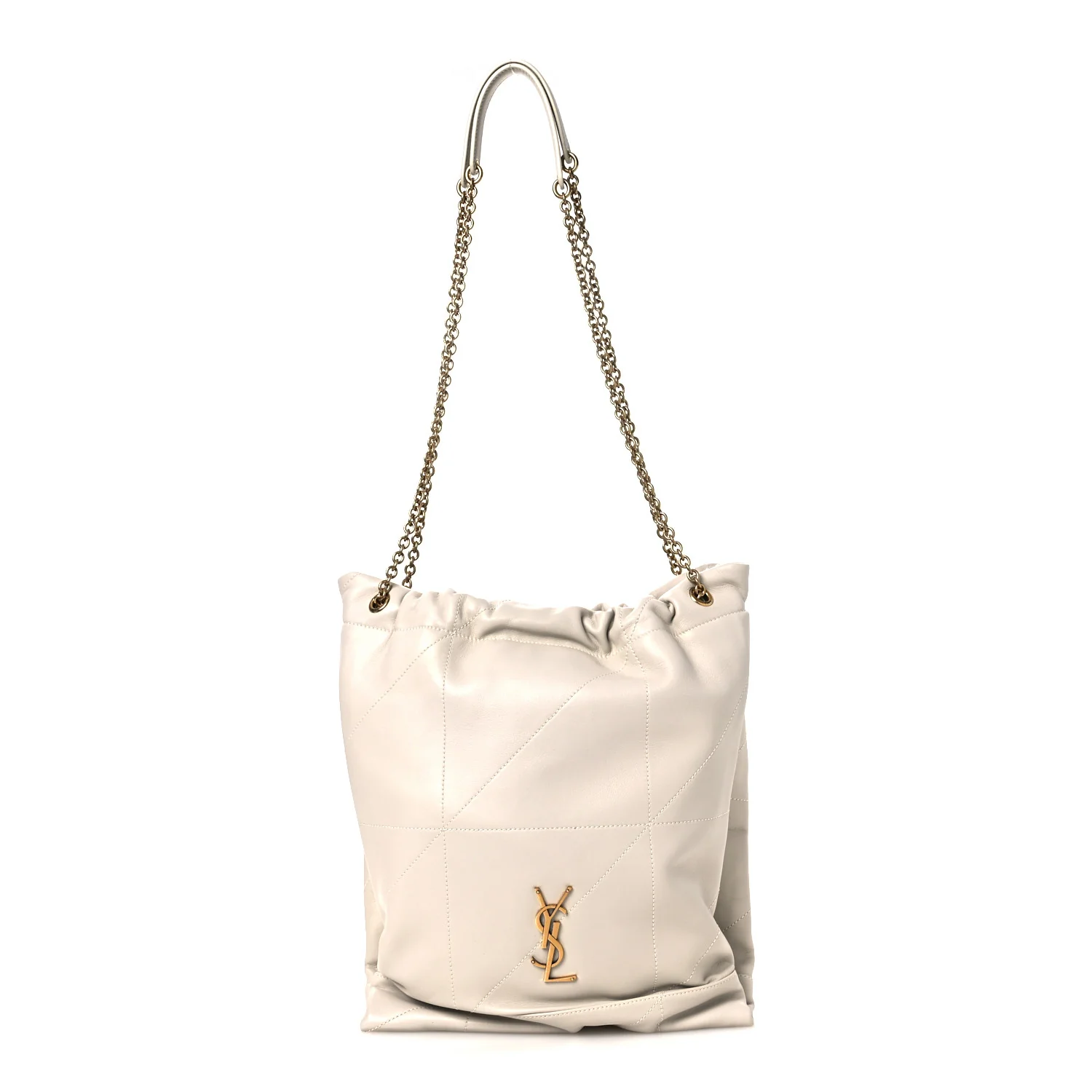Lambskin Matelasse Monogram Medium Jamie 4.3 Pochon Blanc Vintage
