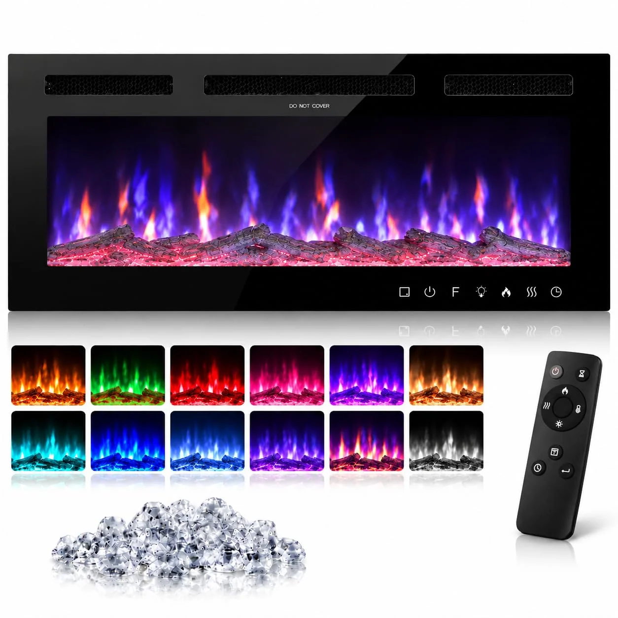 GarveeLife 50 Inch Smart WiFi Electric Fireplace, Wall Mounted