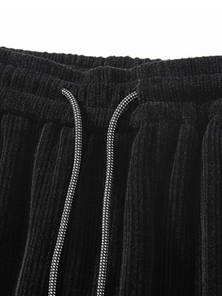 Pantalon en velours côtelé à cordon de serrage