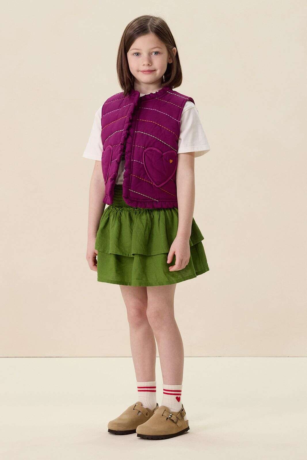 Donkerpaars gilet met opgestikte zakken