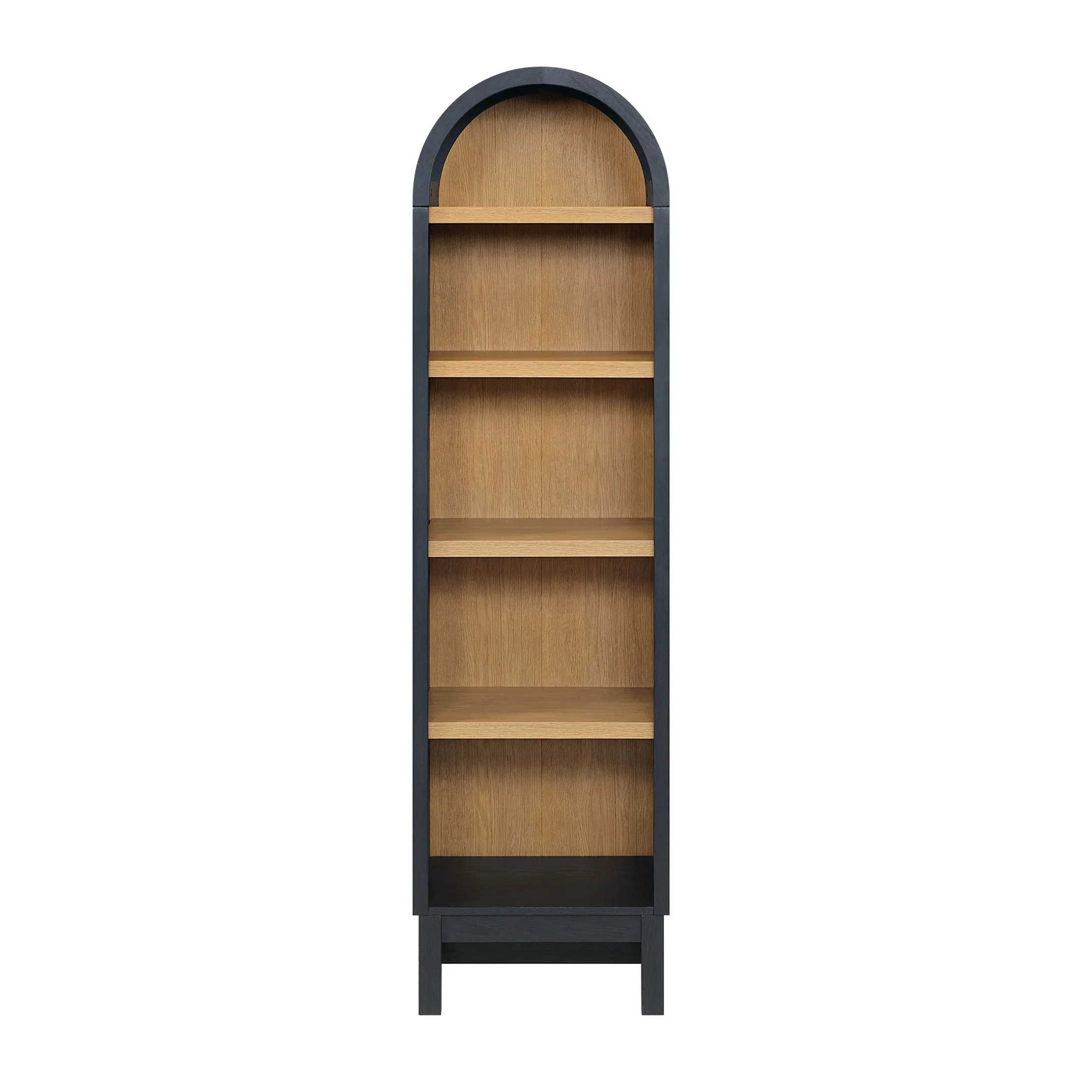 Better Homes & Gardens Juliet Narrow Arch Bookcase, Rich Black and Light Honey